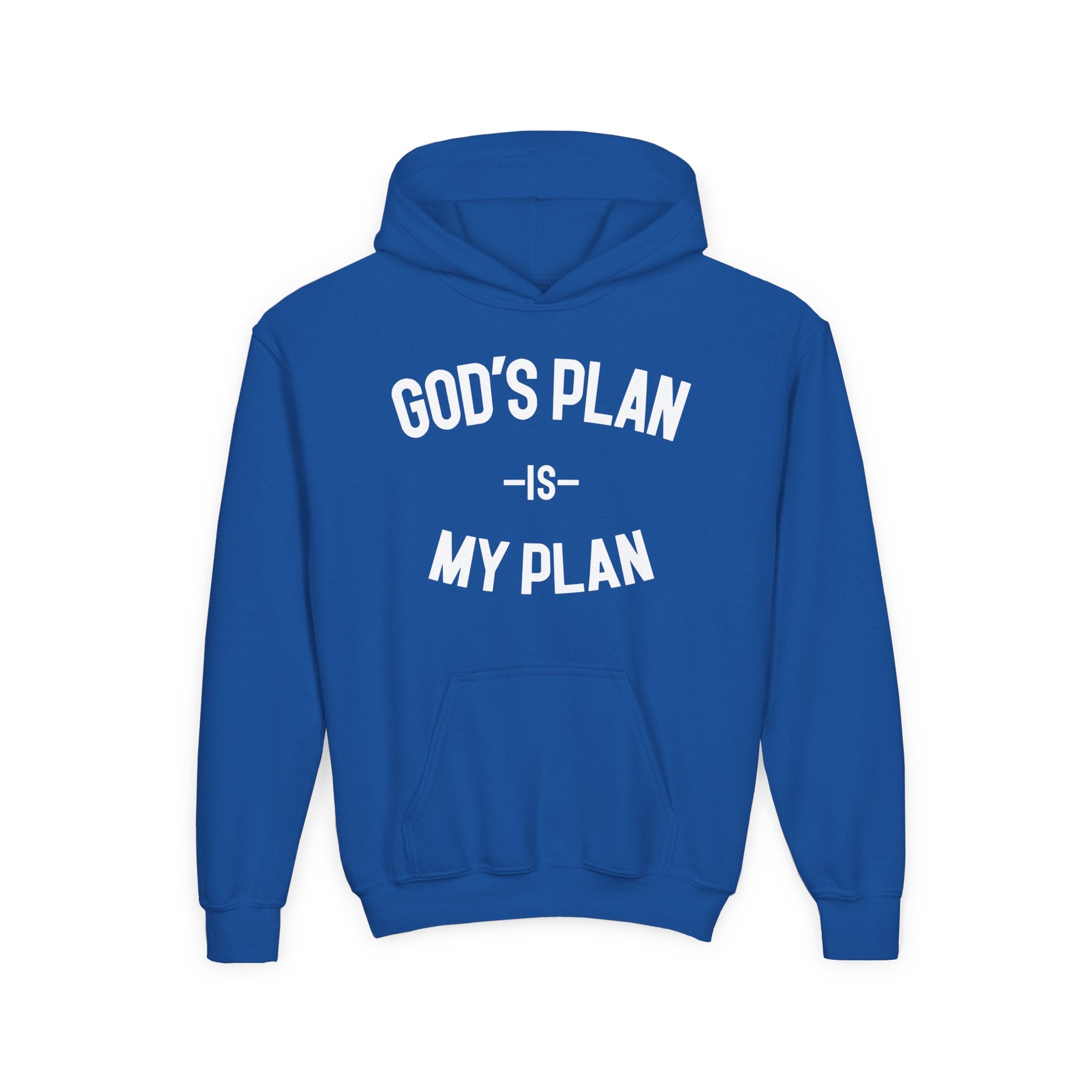 God's Plan My Plan Kids Hoodie Royal