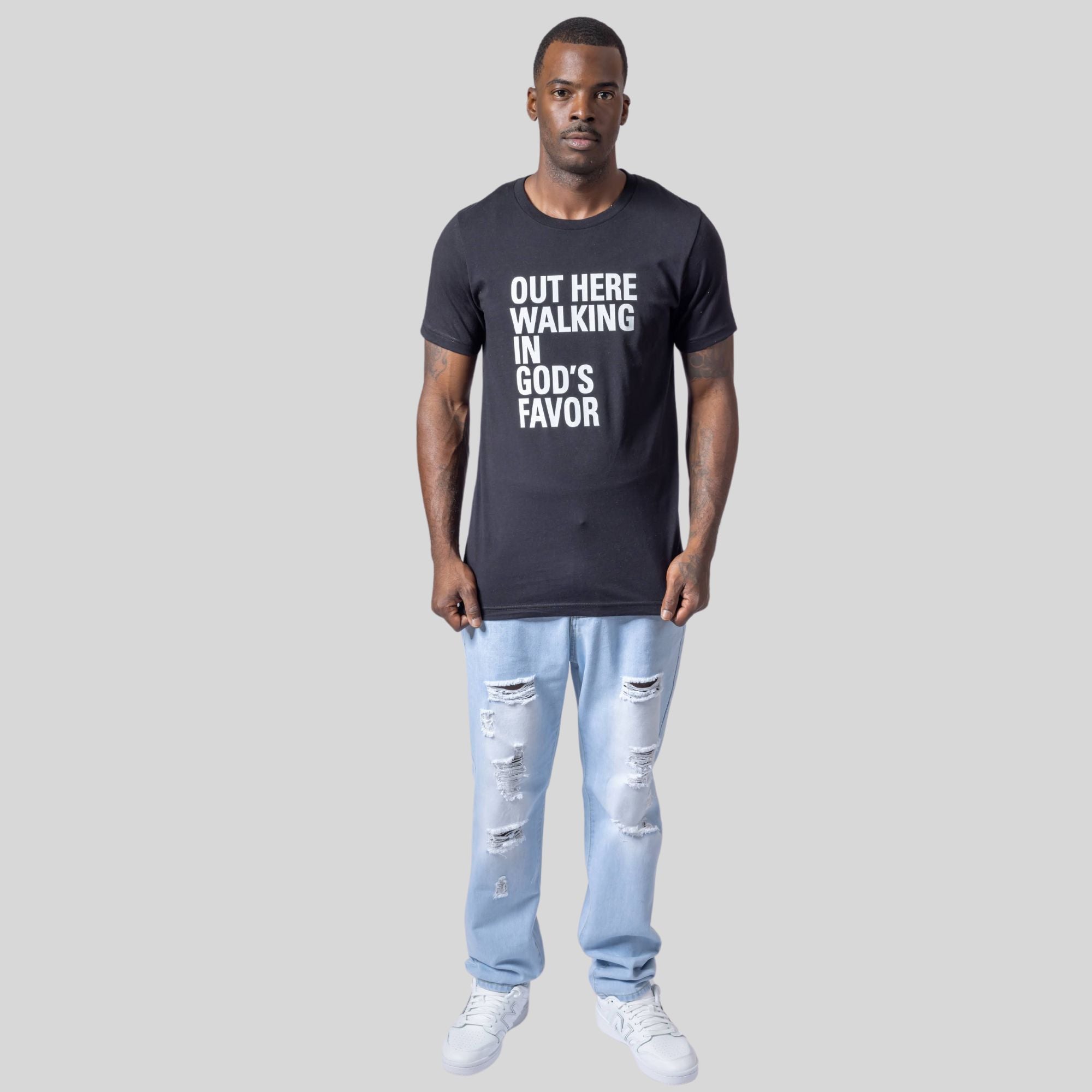 Walking In God's Favor Tee (Black)