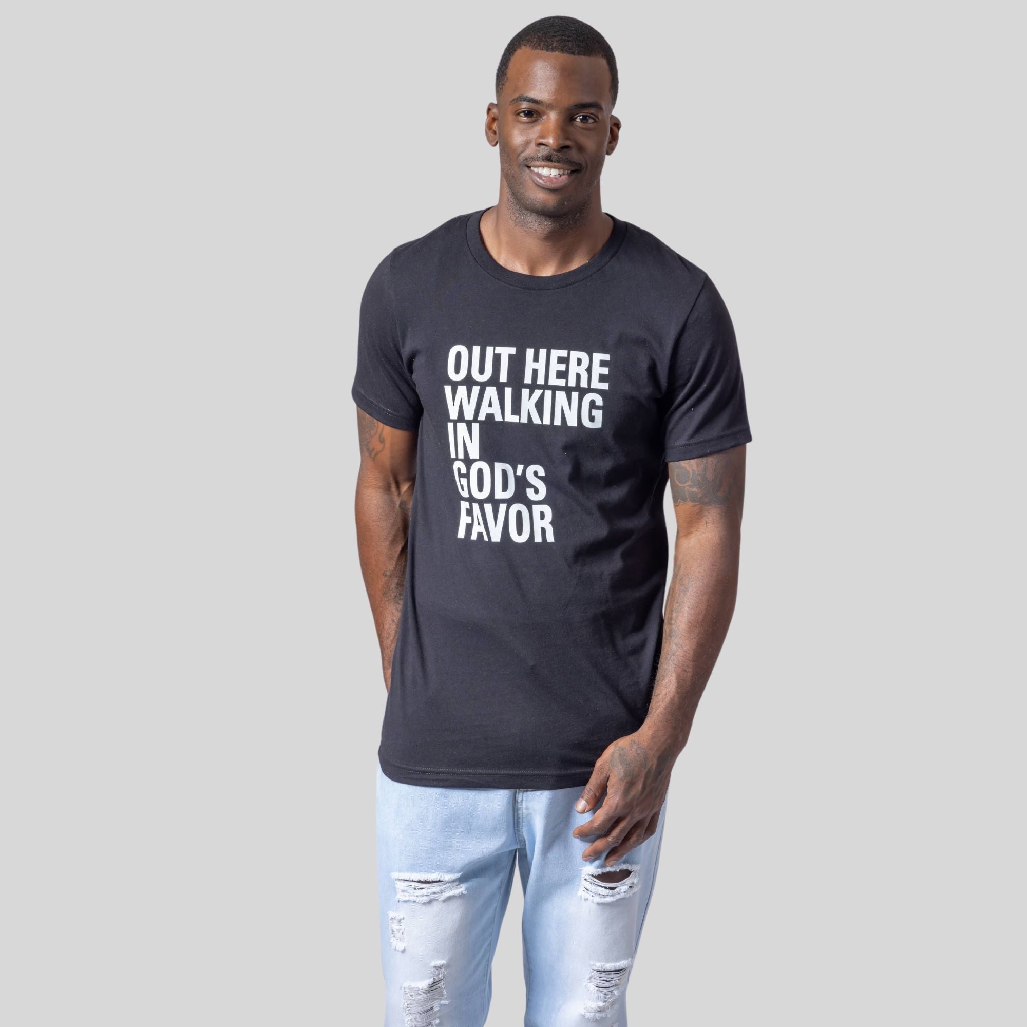 Walking In God's Favor Tee (Black)