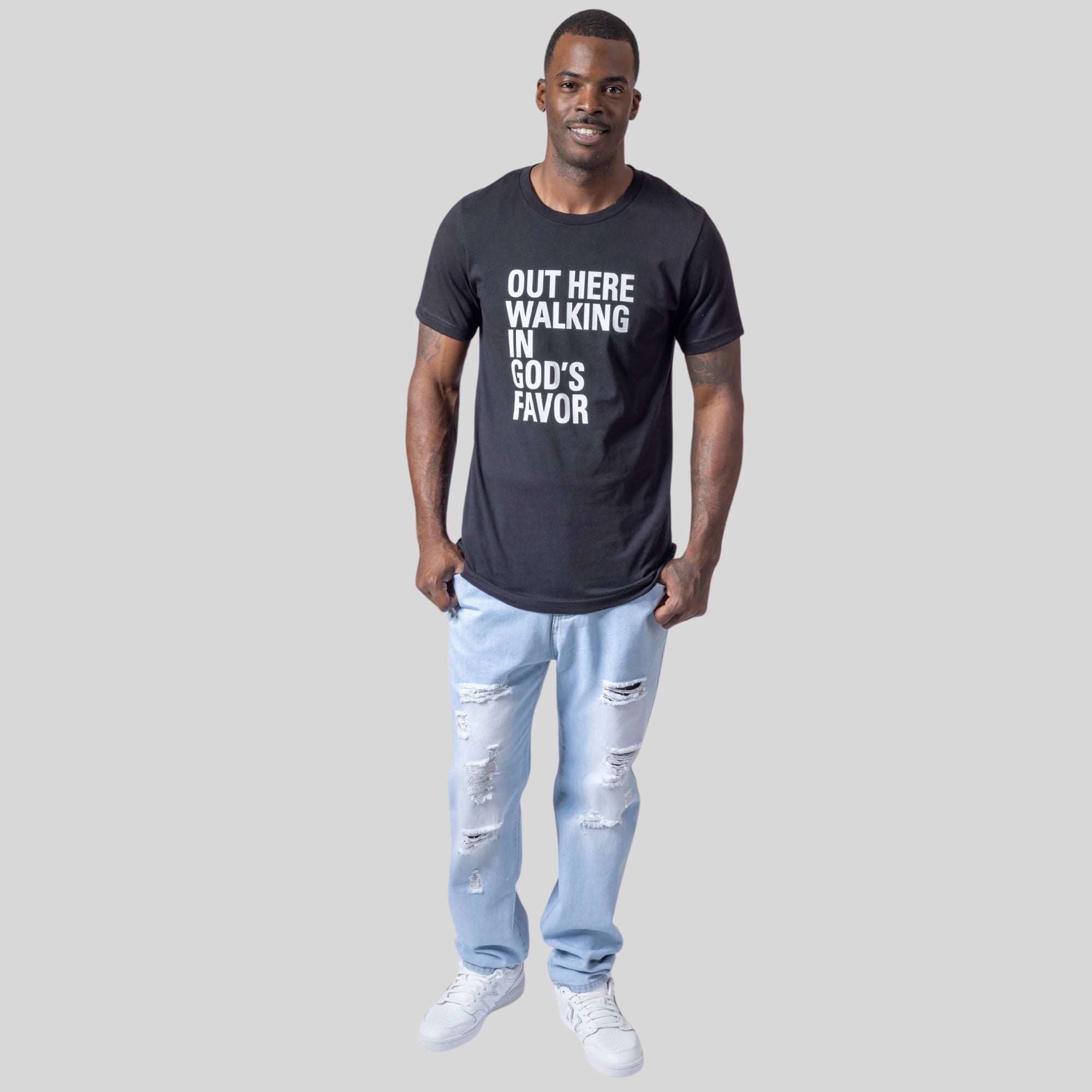 Walking In God's Favor Tee (Black)