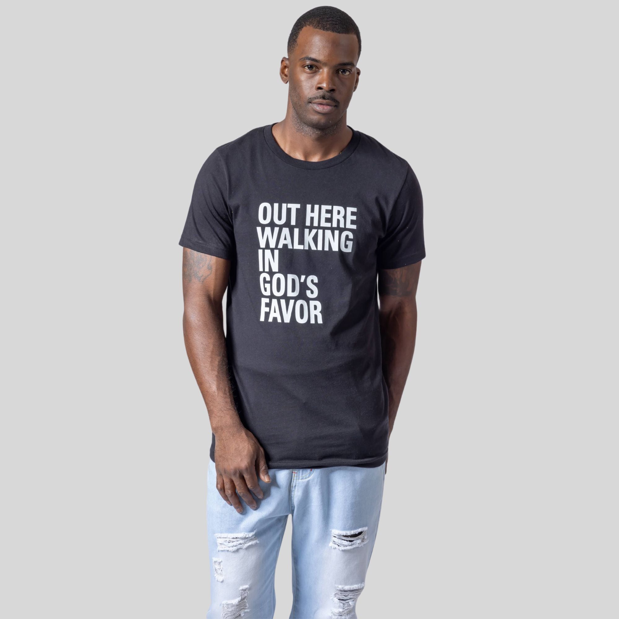 Walking In God's Favor Tee (Black)