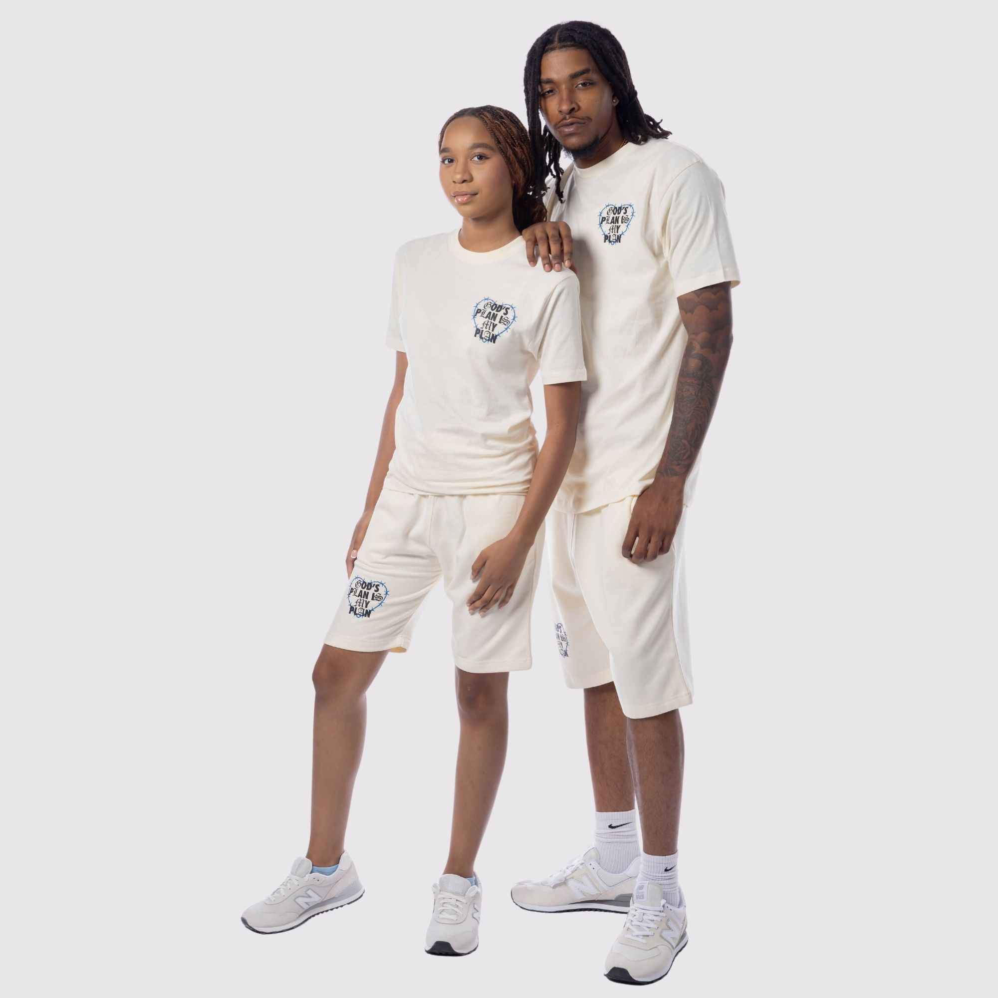 Covered By Grace God's Plan Short Set (Off White)
