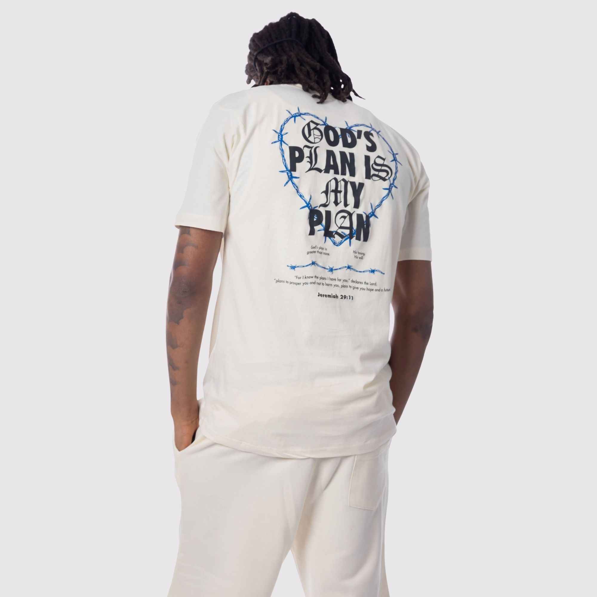 Covered By Grace God's Plan Short Set (Off White)