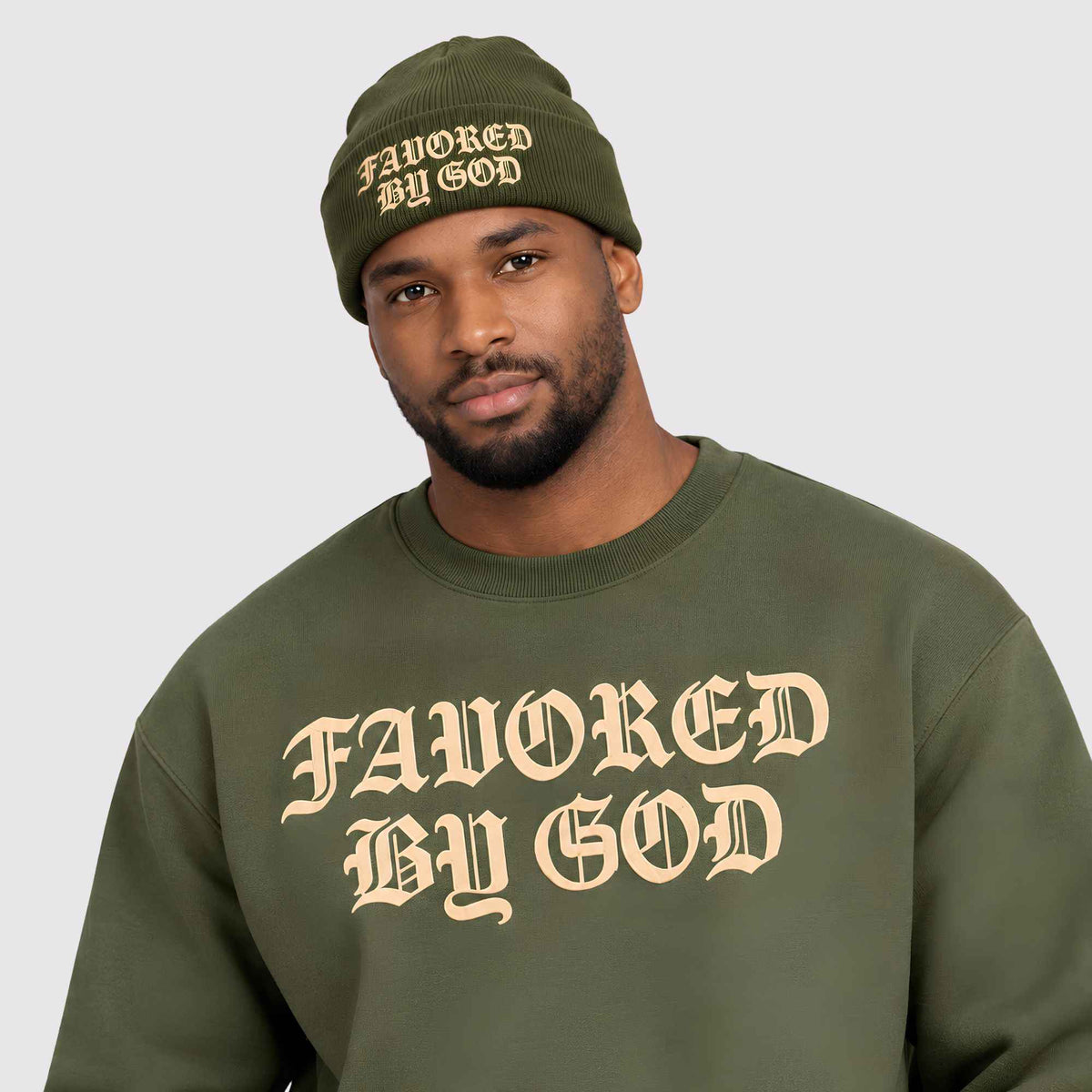 Favored By God Beanie (Olive)