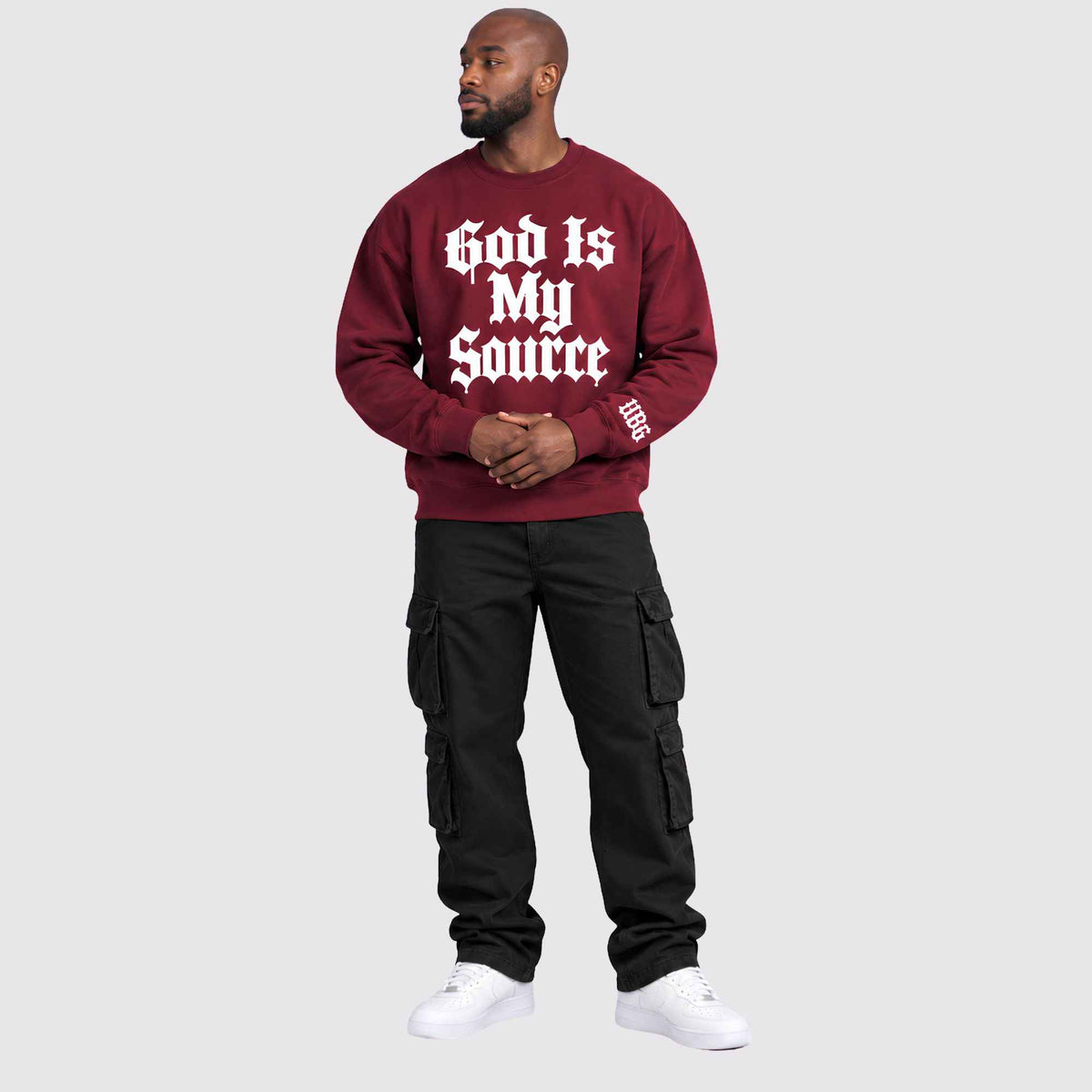 God Is My Source Crew (Maroon)