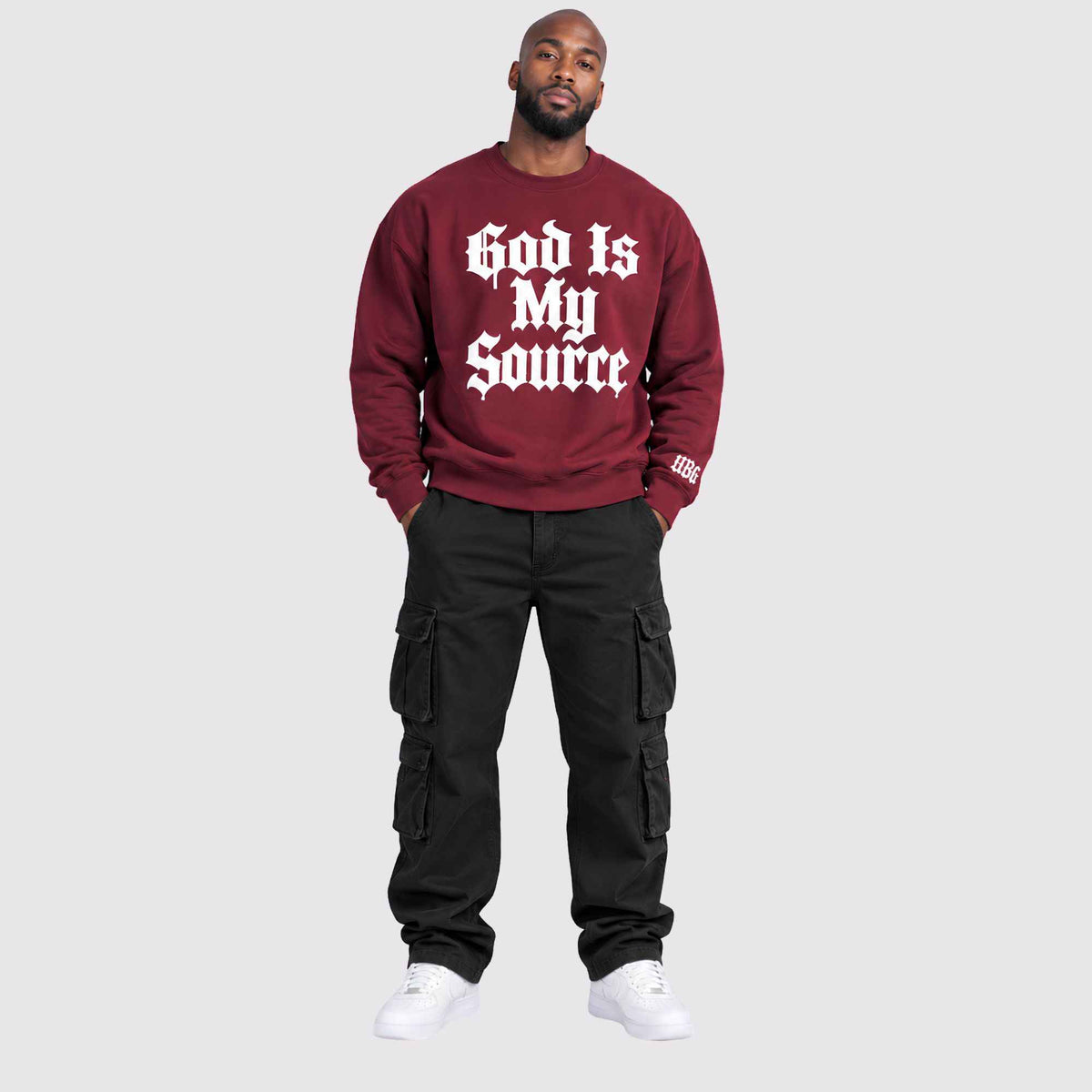 God Is My Source Crew (Maroon)