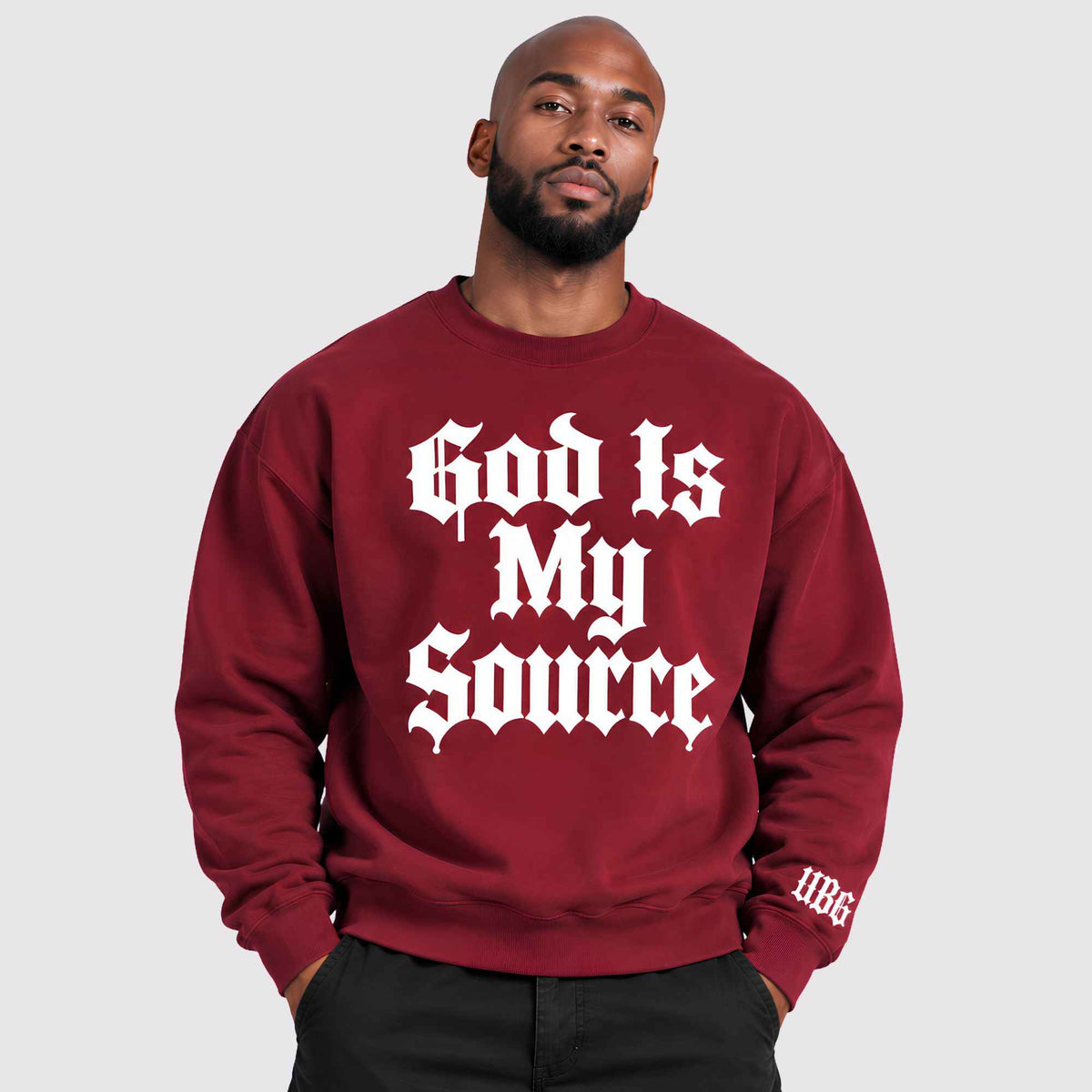 God Is My Source Crew (Maroon)