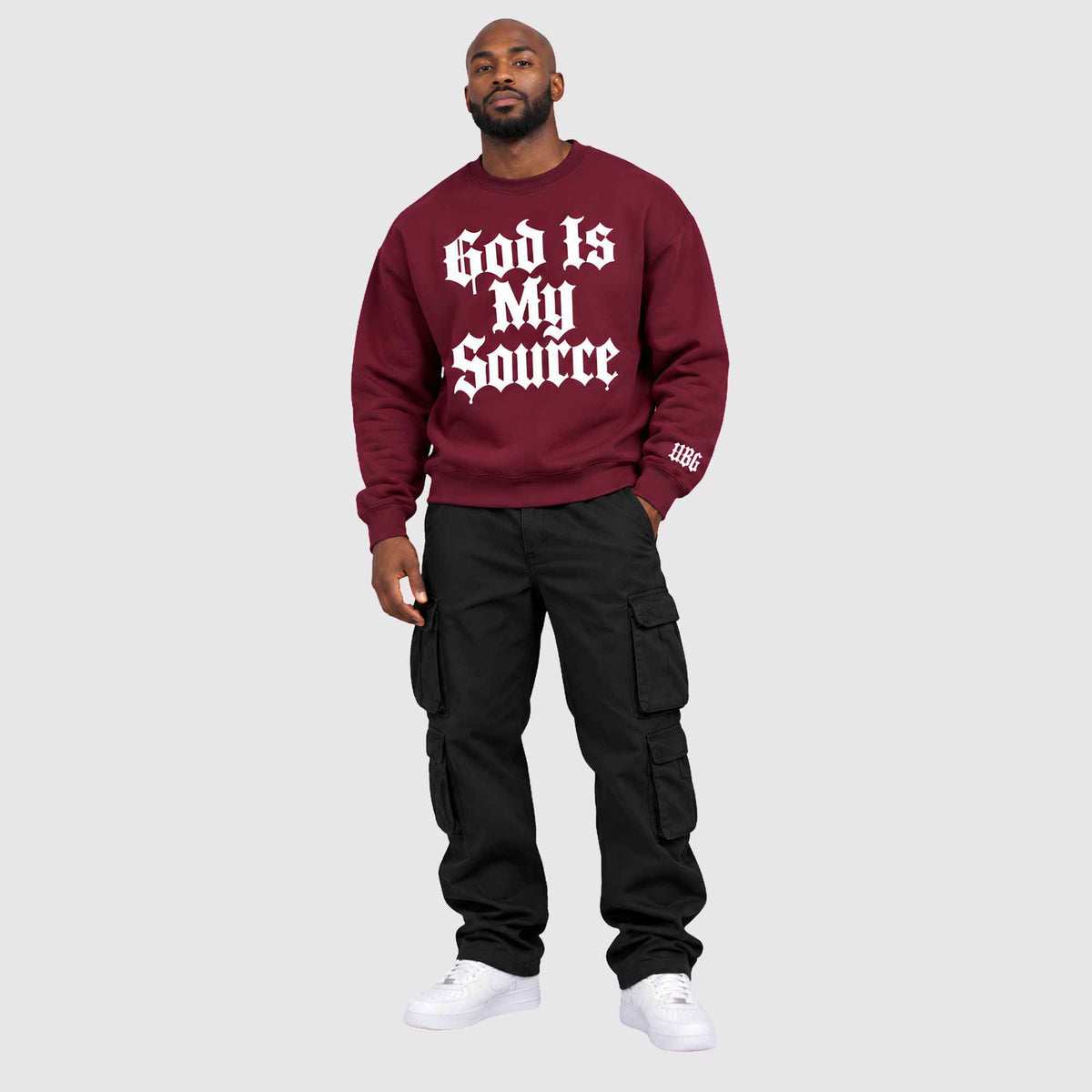 God Is My Source Crew (Maroon)