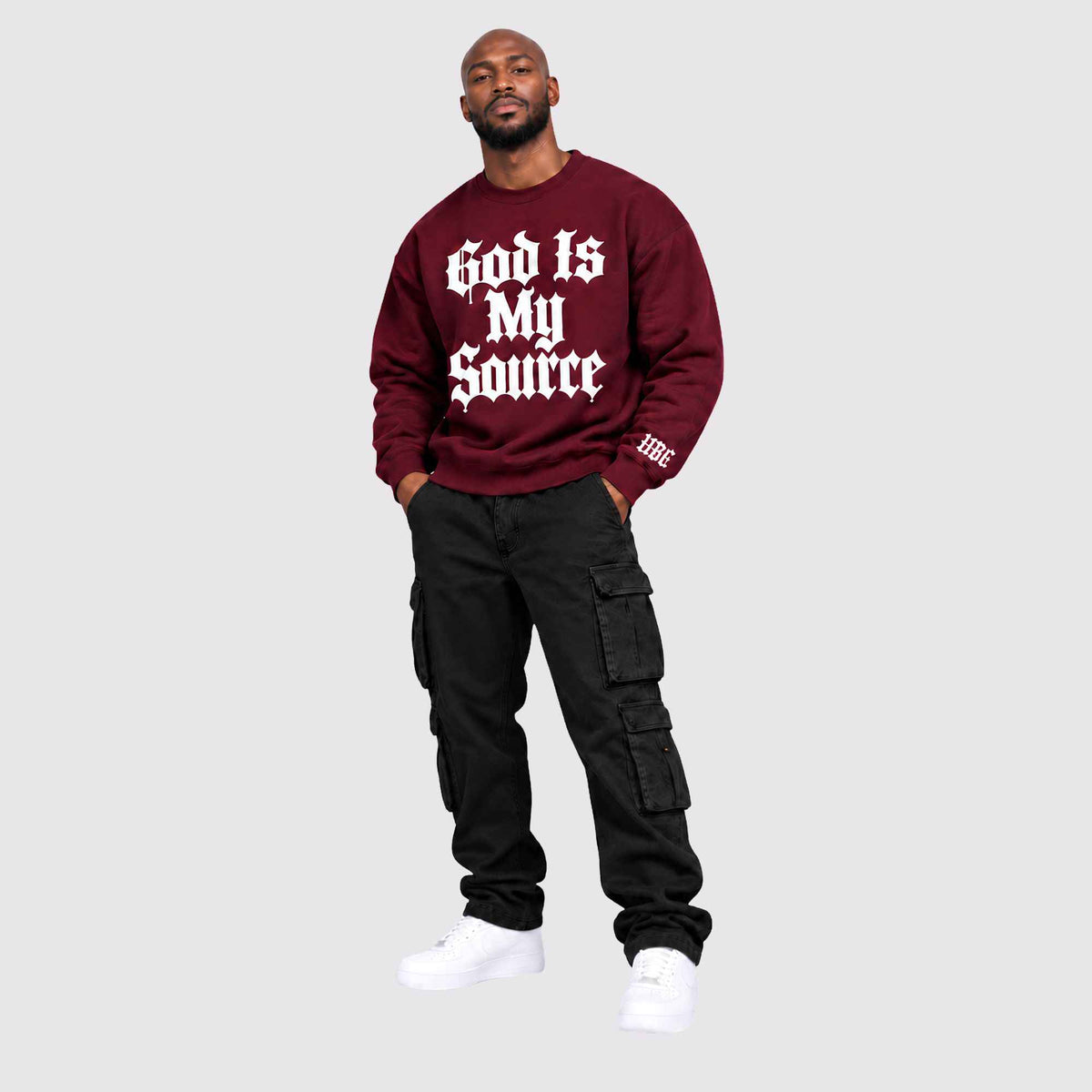 God Is My Source Crew (Maroon)