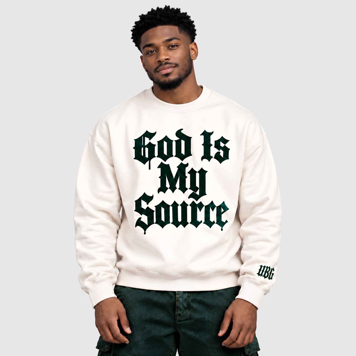 God Is My Source (Off White) Crew