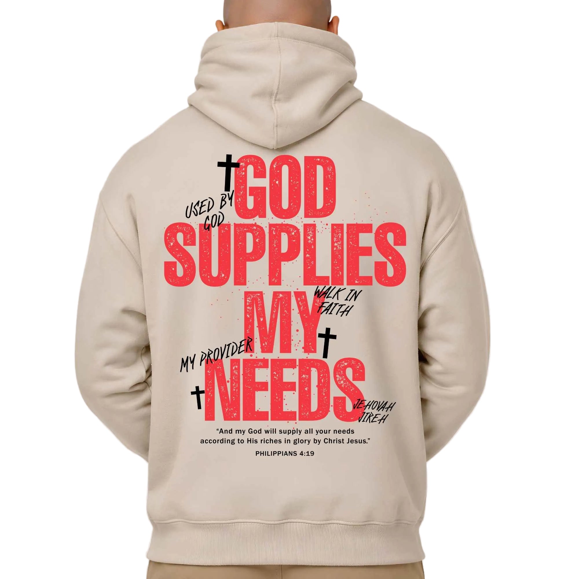 God Supplies My Needs Christian Hoodi, Christian Apparel, Jesus Tee, Women's Christian T-Shirt, Faith Tee, Christian Hoodie, Men's Christian T-Shirt, Christian Clothing Brand, Christian Streetwear, Art of Homage, Elevated Faith, God is Dope, Kingdom & Will, God The Father Apparel, Beacon Thread