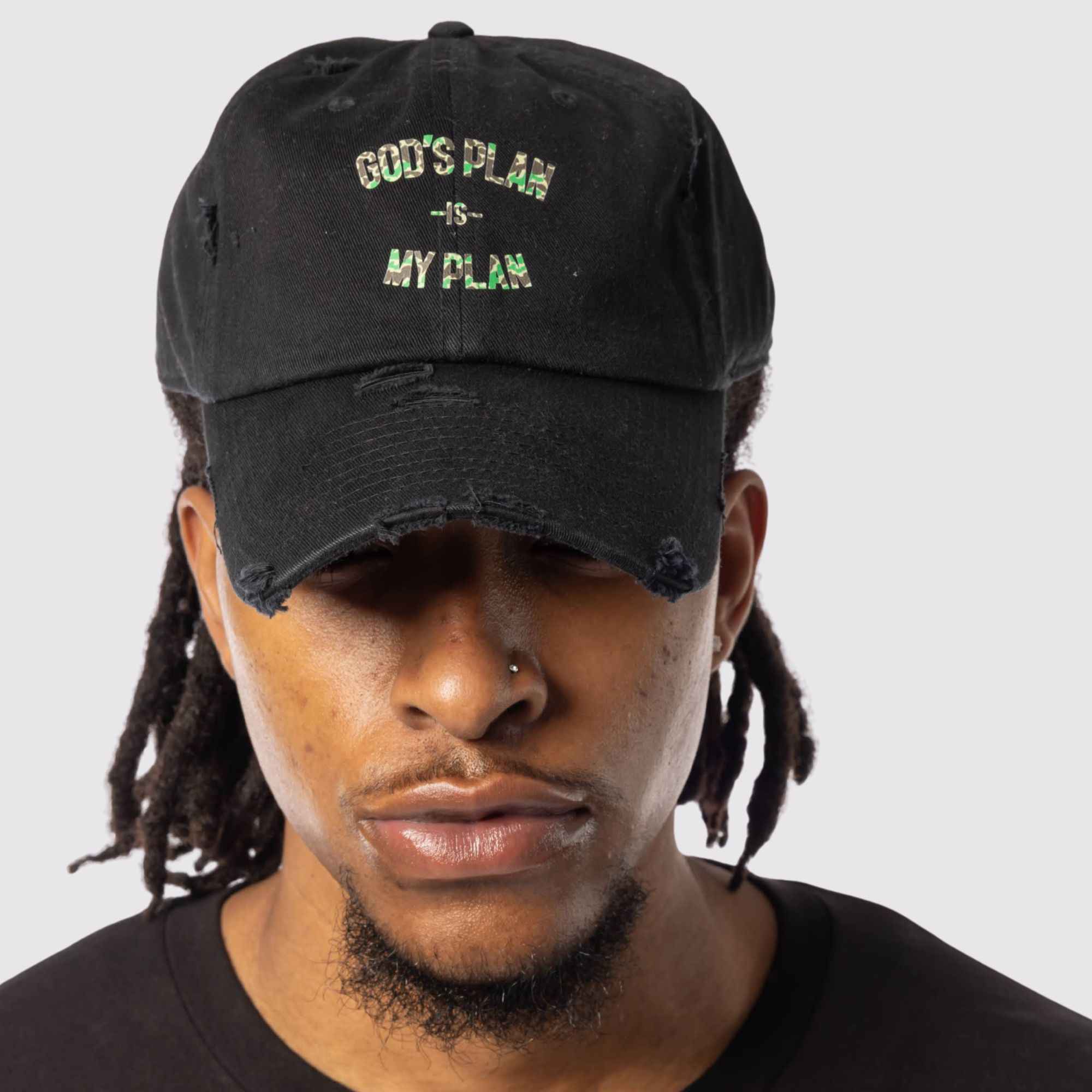 God's Plan My Plan T-Shirt & Hat Bundle Camo