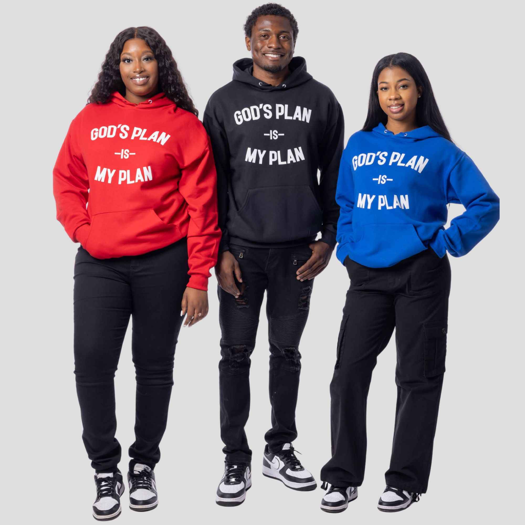 3 Hoodie Bundle God's Plan My Plan (B/R/B)