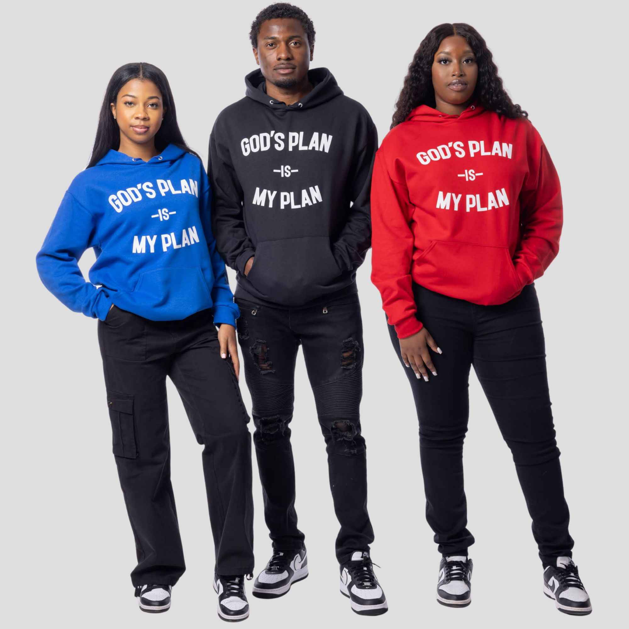 3 Hoodie Bundle God's Plan My Plan (B/R/B)