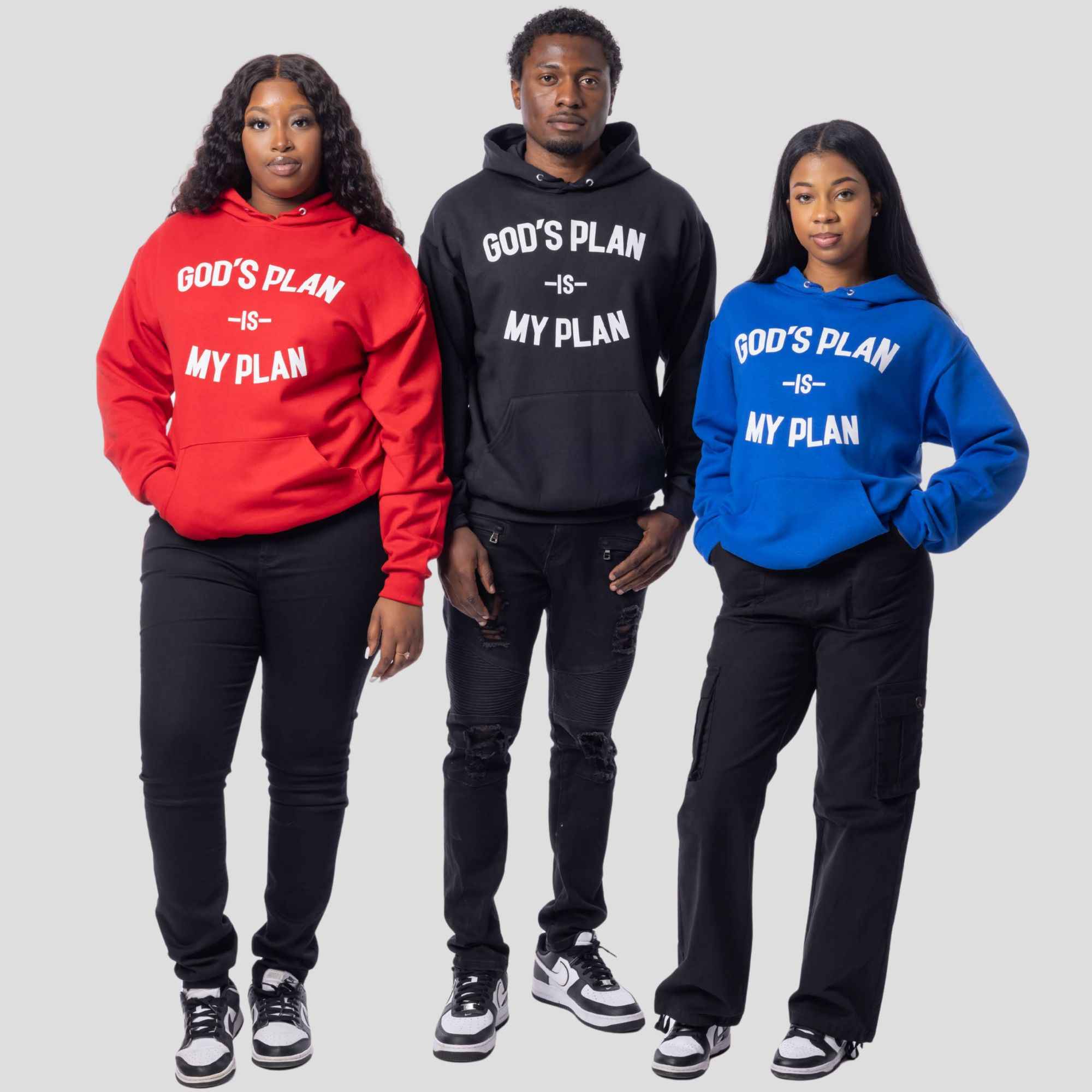 3 Hoodie Bundle God's Plan My Plan (B/R/B)