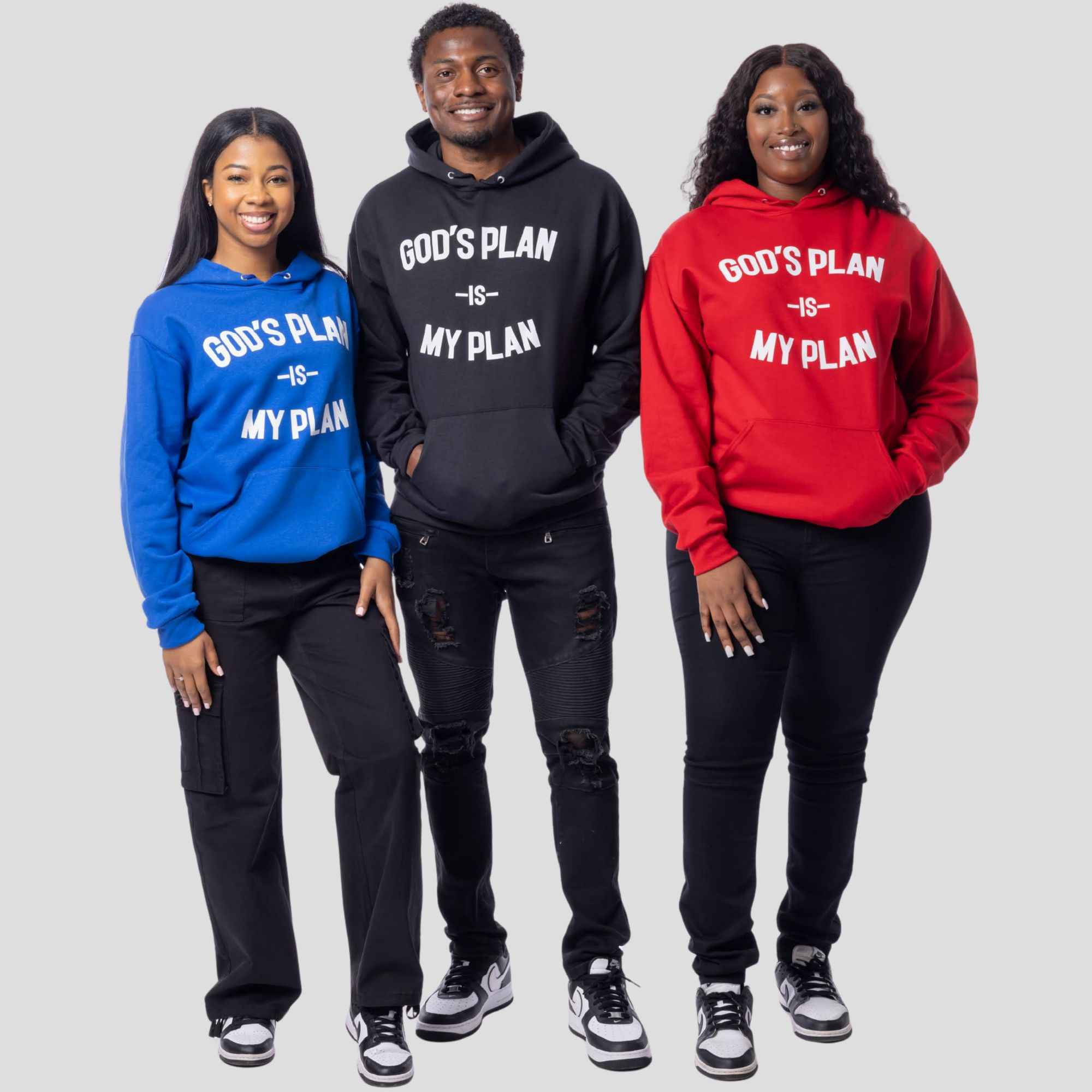 3 Hoodie Bundle God's Plan My Plan (B/R/B)