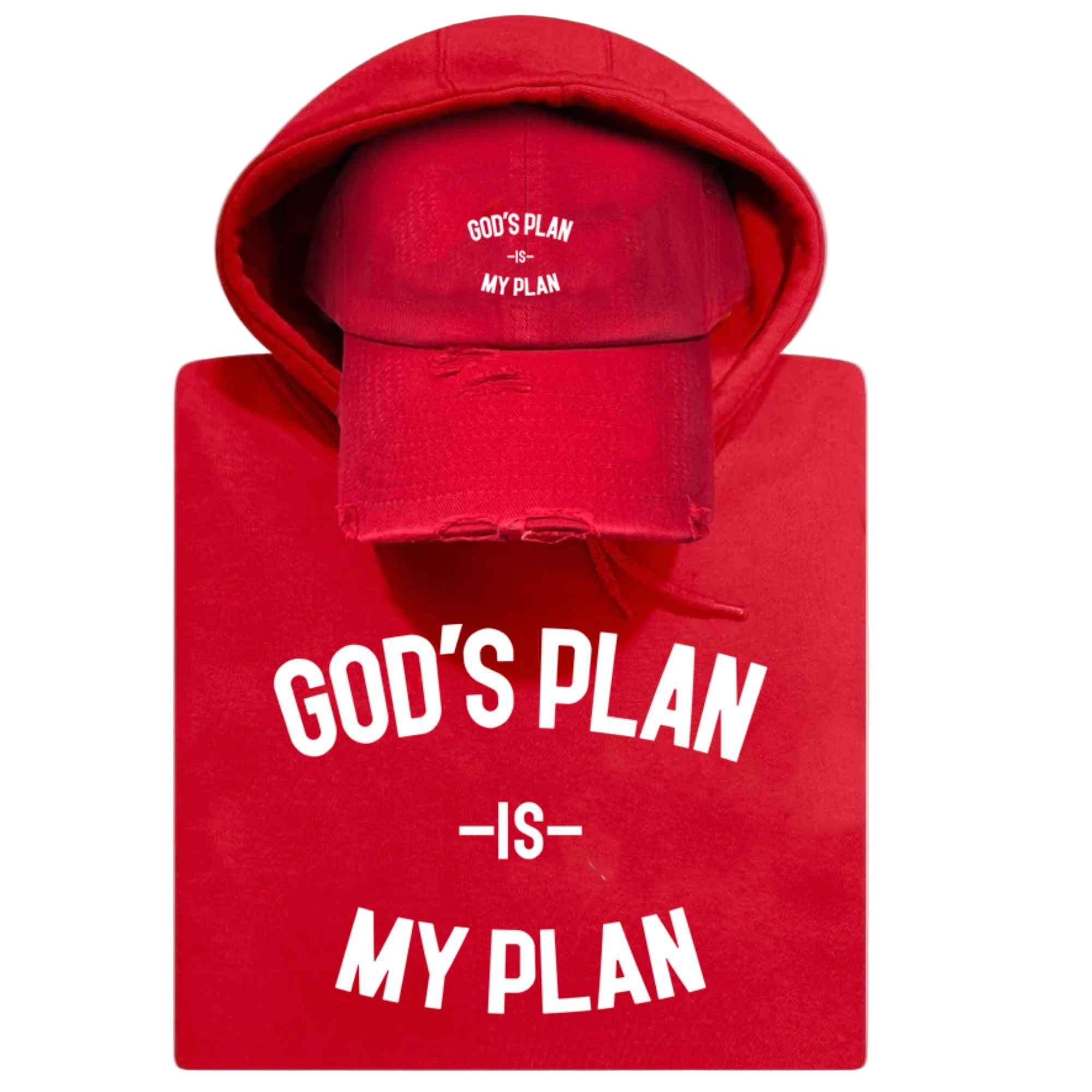 God's Plan My Plan Hoodie & Hat Bundle Fire