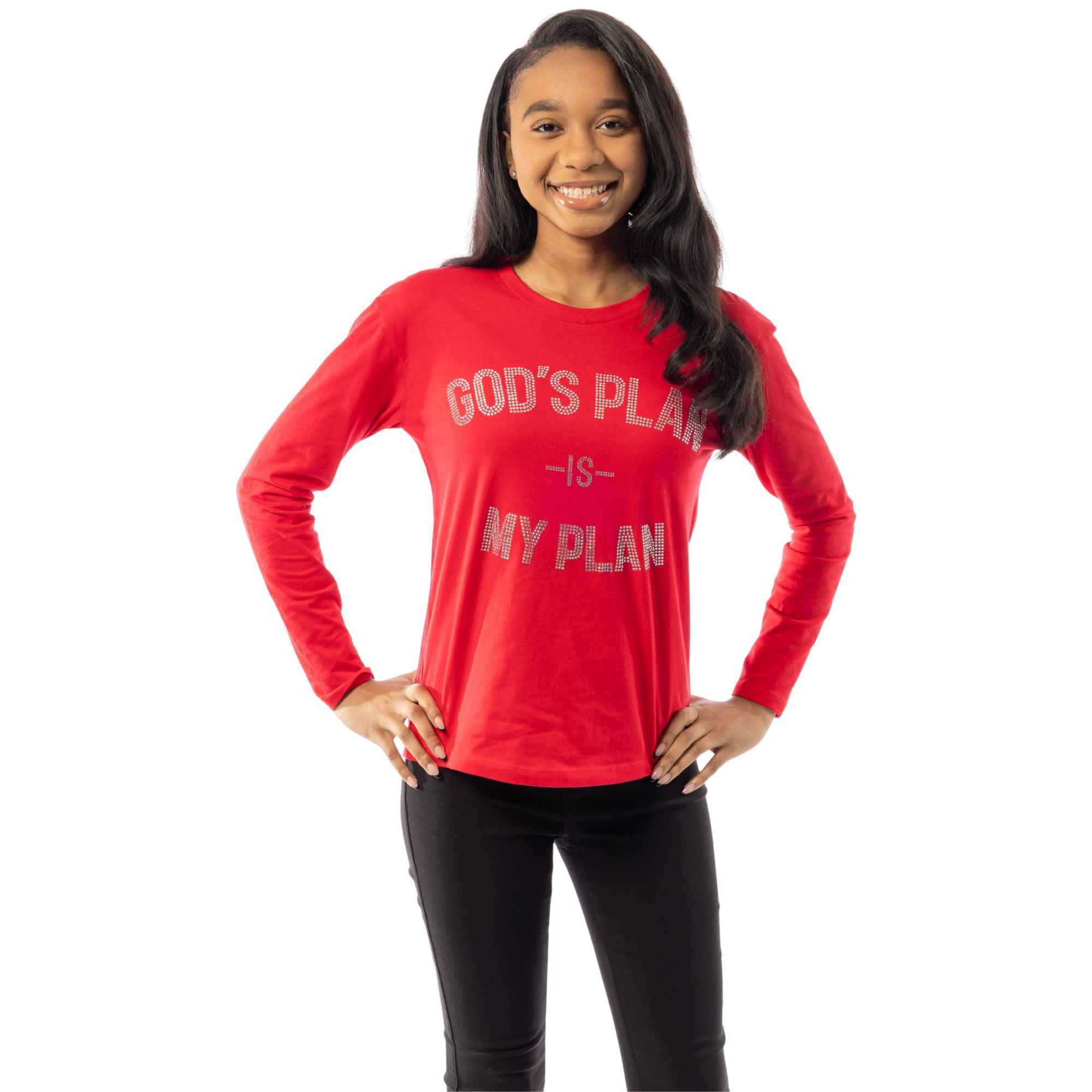 God's Plan Rhinestone LS Fire