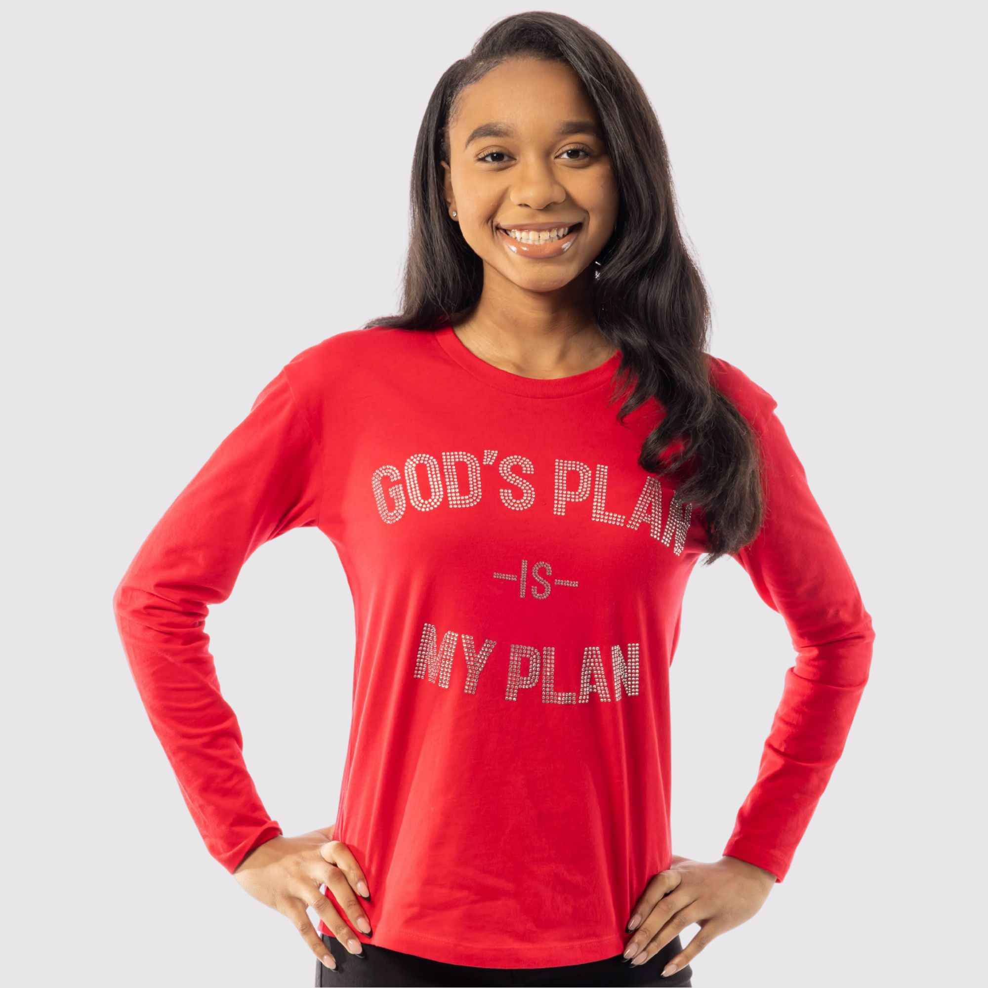 God's Plan Rhinestone LS Fire