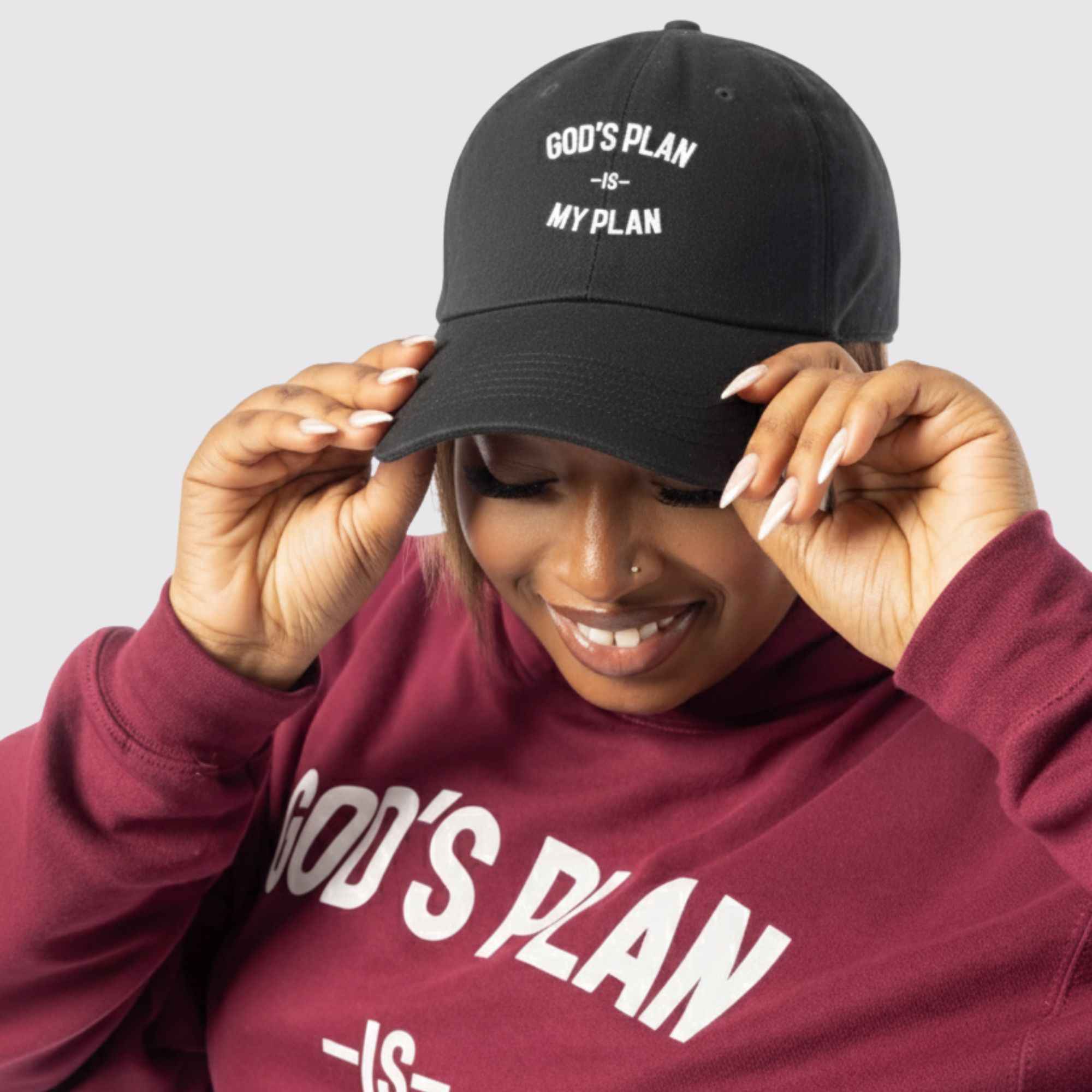 God's Plan My Plan Camo/Denim/Black Dad Hat Bundle