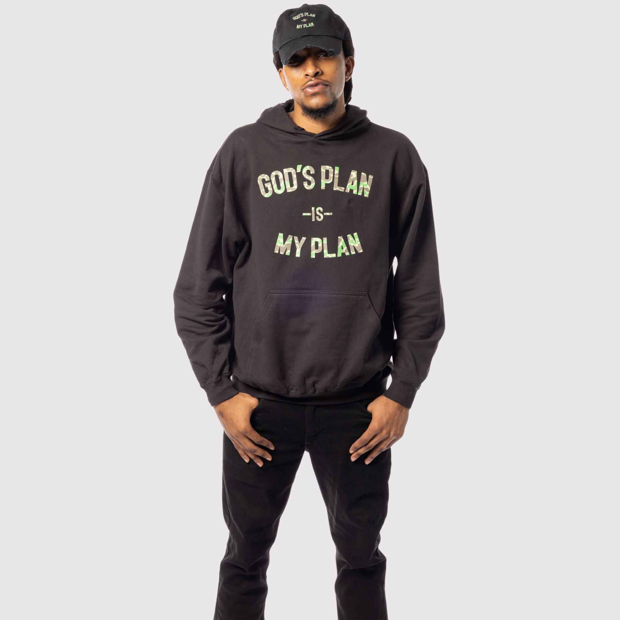 God's Plan My Plan Hoodie & Hat Bundle Camo
