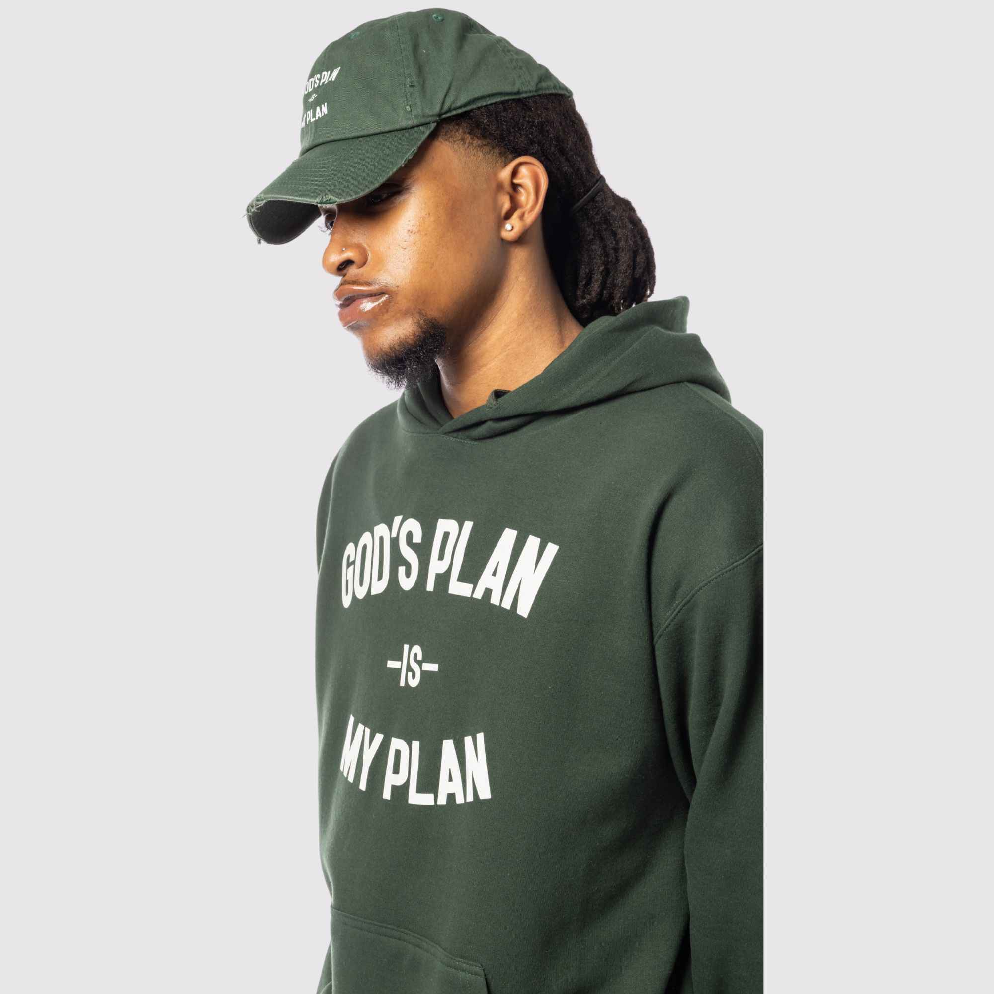 God's Plan My Plan Hoodie & Hat Bundle Emerald
