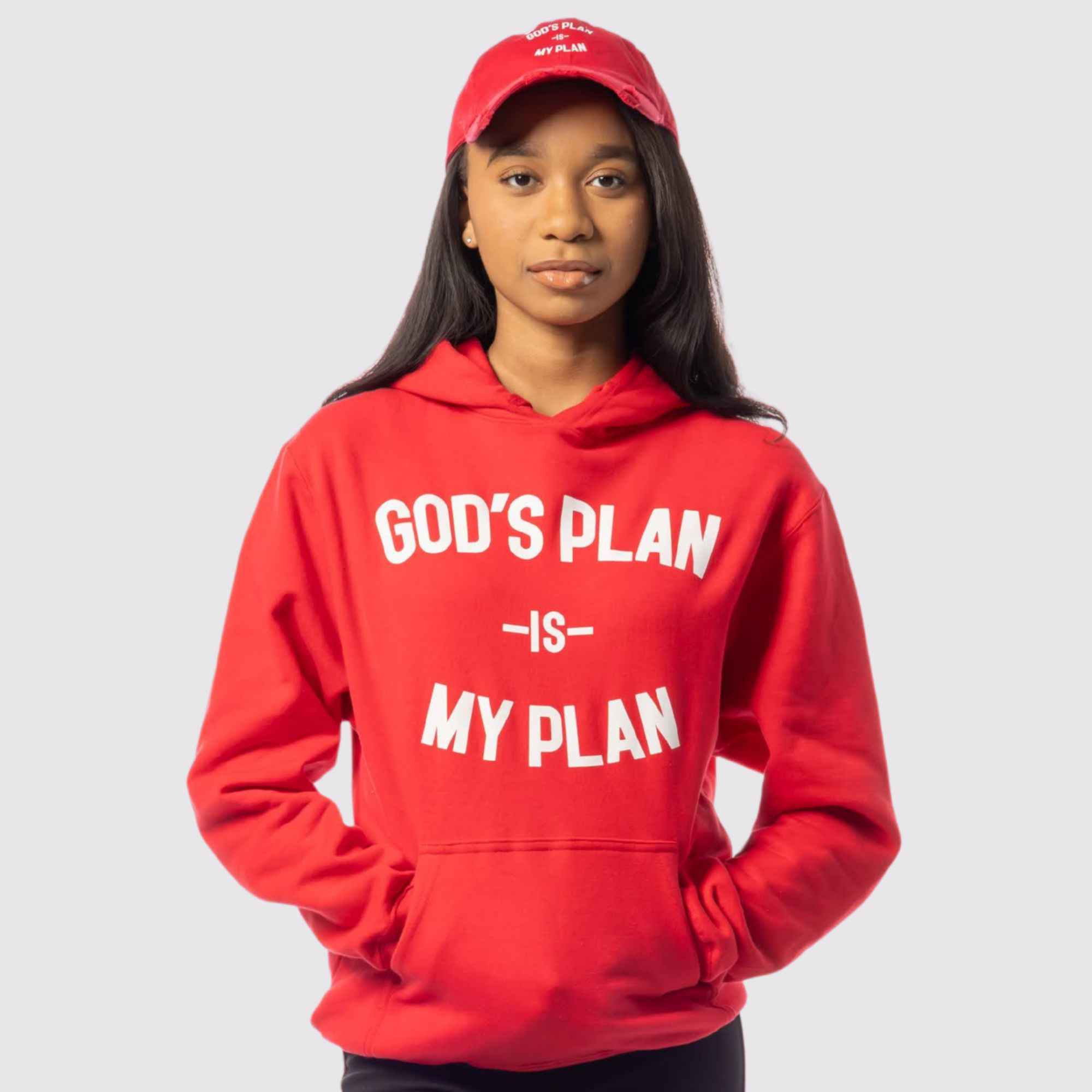 God's Plan My Plan Hoodie & Hat Bundle Fire