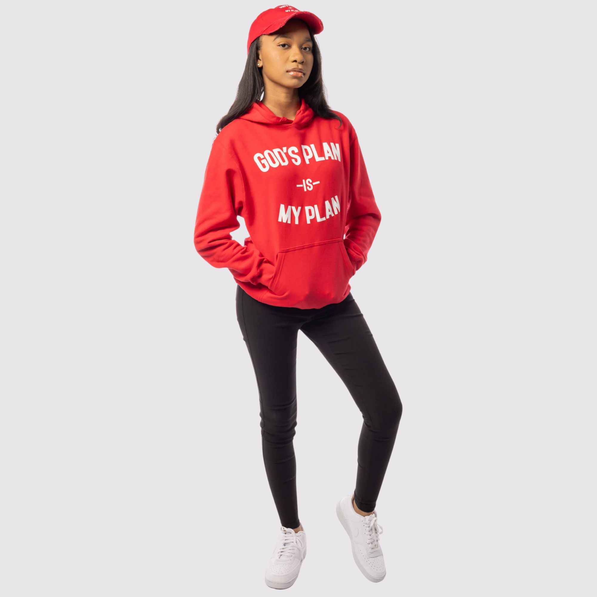 God's Plan My Plan Hoodie & Hat Bundle Fire