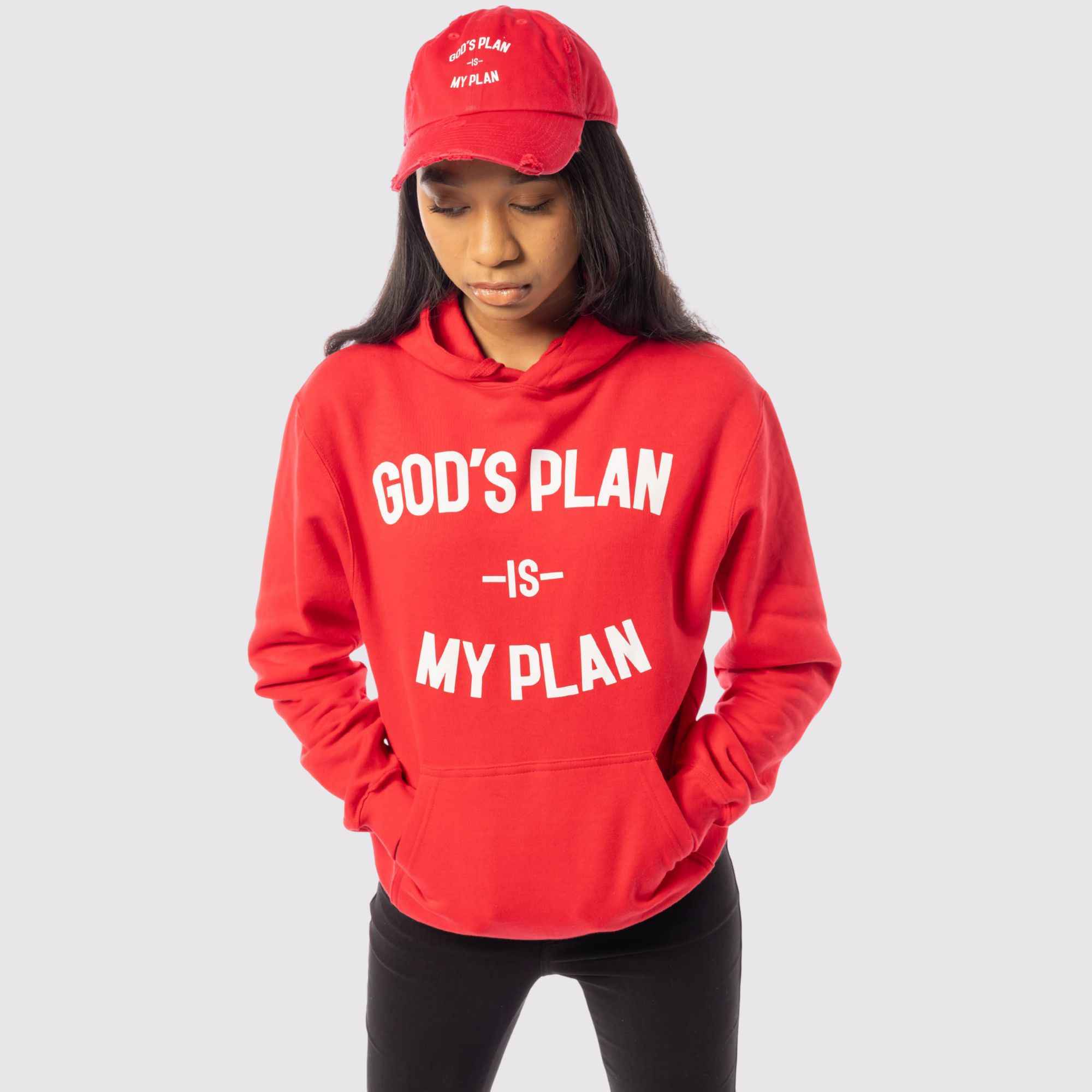 God's Plan My Plan Hoodie & Hat Bundle Fire
