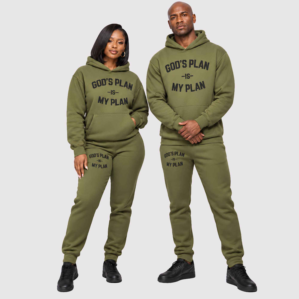 God's Plan My Plan Soldier Jogger Set