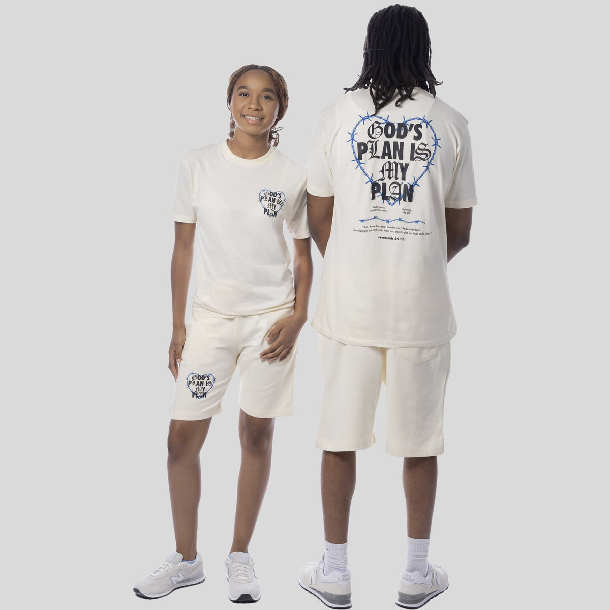 Covered By Grace God's Plan Short Set (Off White)