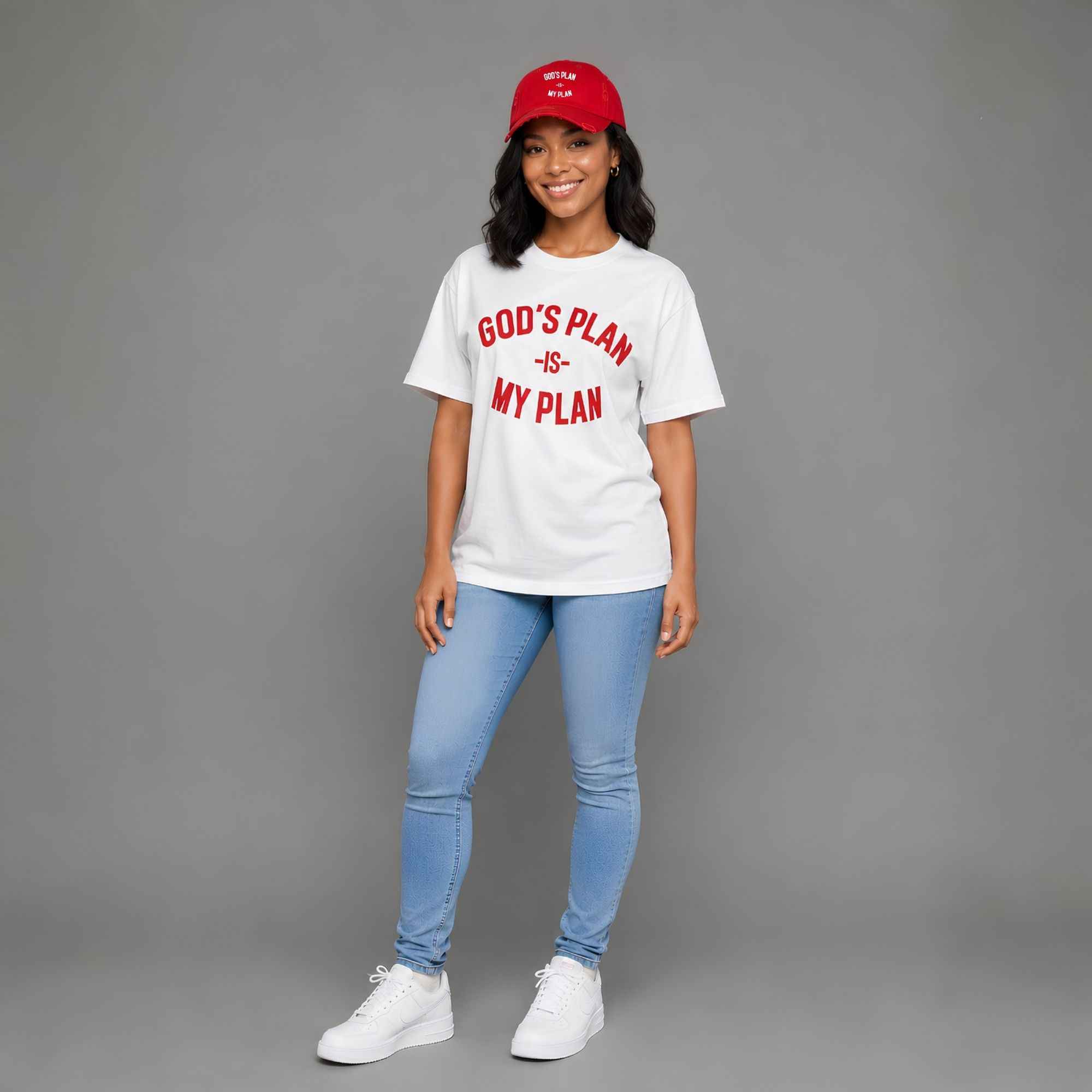 God's Plan My Plan T-Shirt & Hat Bundle Fire
