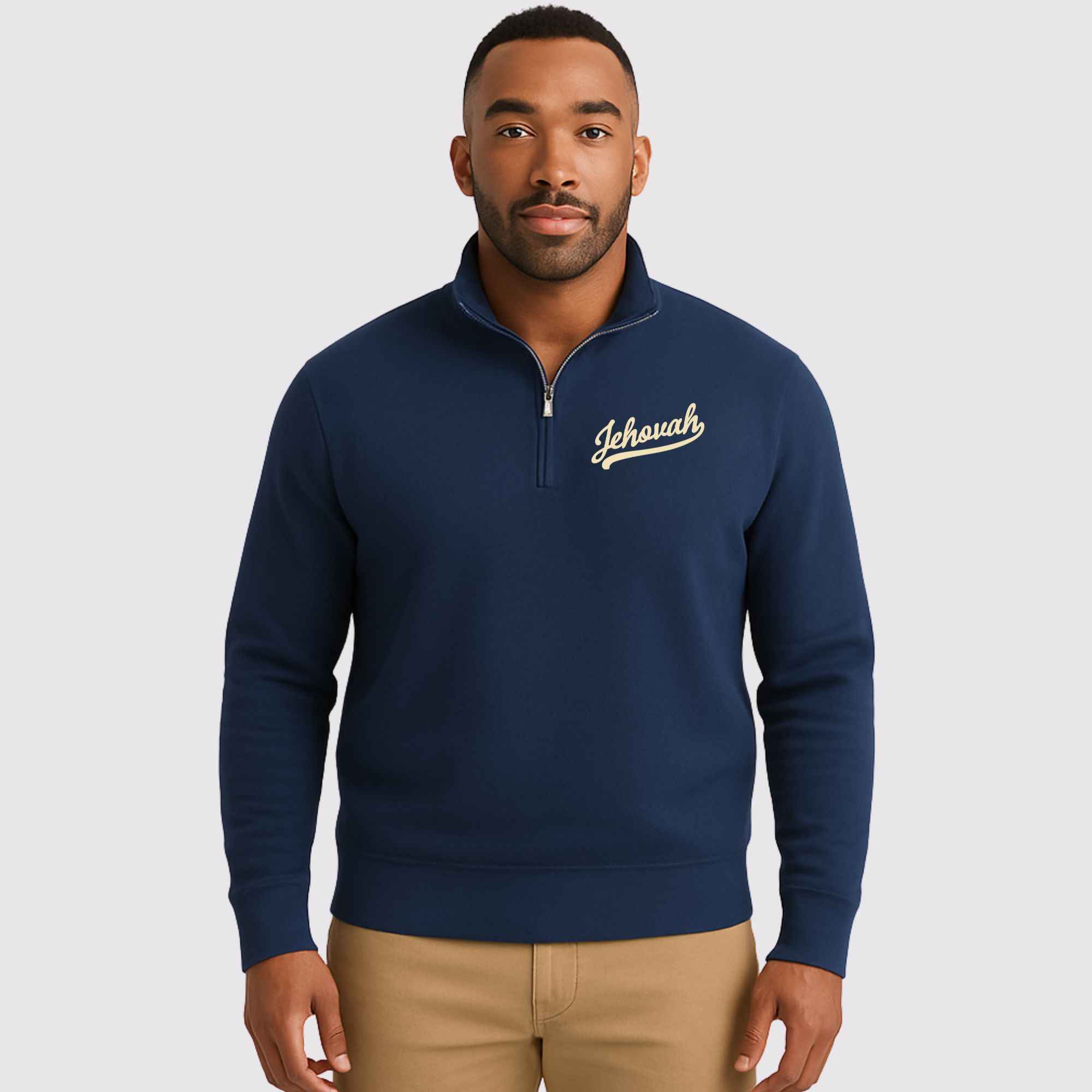 Jehovah Navy Quarter Zip Pullover