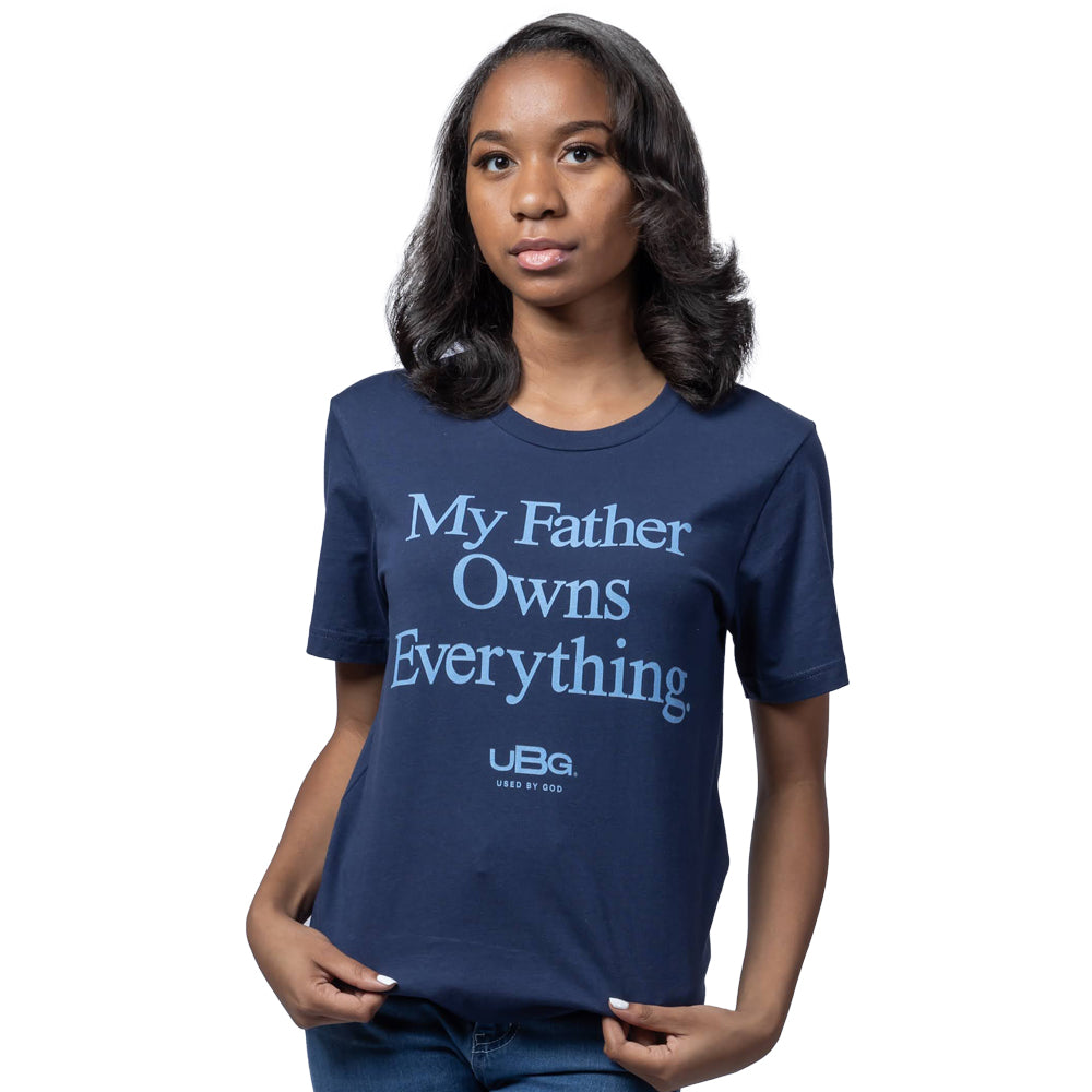 My Father Owns Everything Carolina Blue, Used By God, Used By God Clothing, Christian Apparel, Christian T-Shirts, Christian Shirts, christian t shirts for women, Men's Christian T-Shirt, Christian Clothing, God Shirts, christian clothing t shirts, Christian Sweatshirts, womens christian t shirts, t-shirts about jesus, God Clothing, Jesus Hoodie, Jesus Clothes, God Is Dope, Art Of Homage, Red Letter Clothing, Elevated Faith, Beacon Threads, God The Father Apparel
