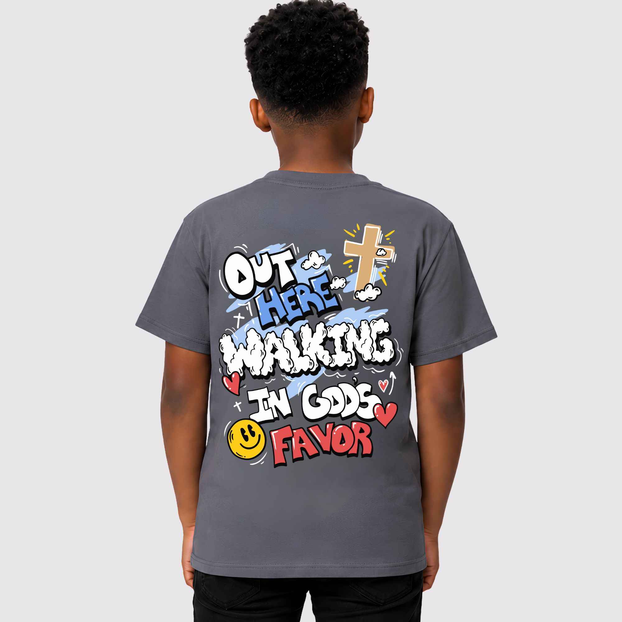 Walking In God's Favor Psalm Kids (Charcoal)