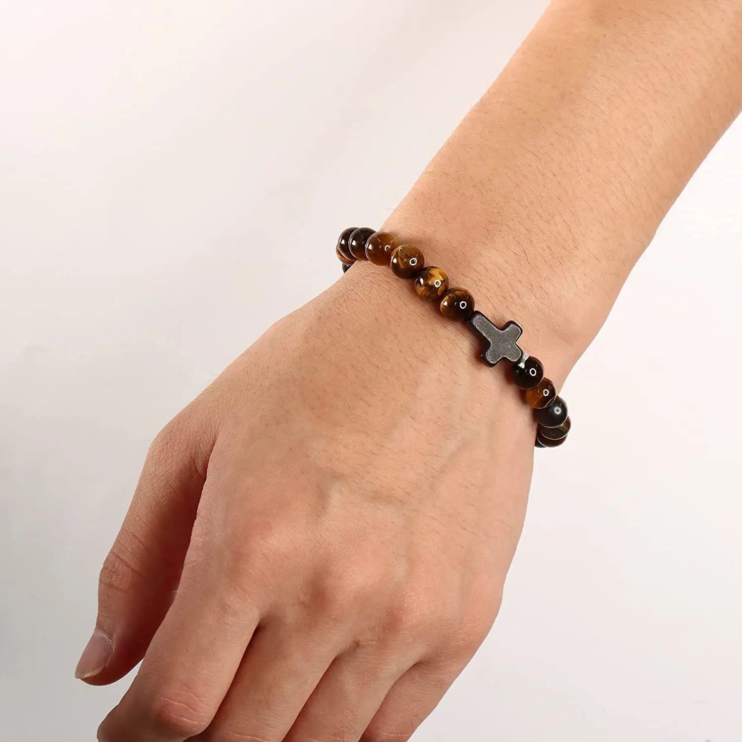 Tiger Eye Cross Bracelet