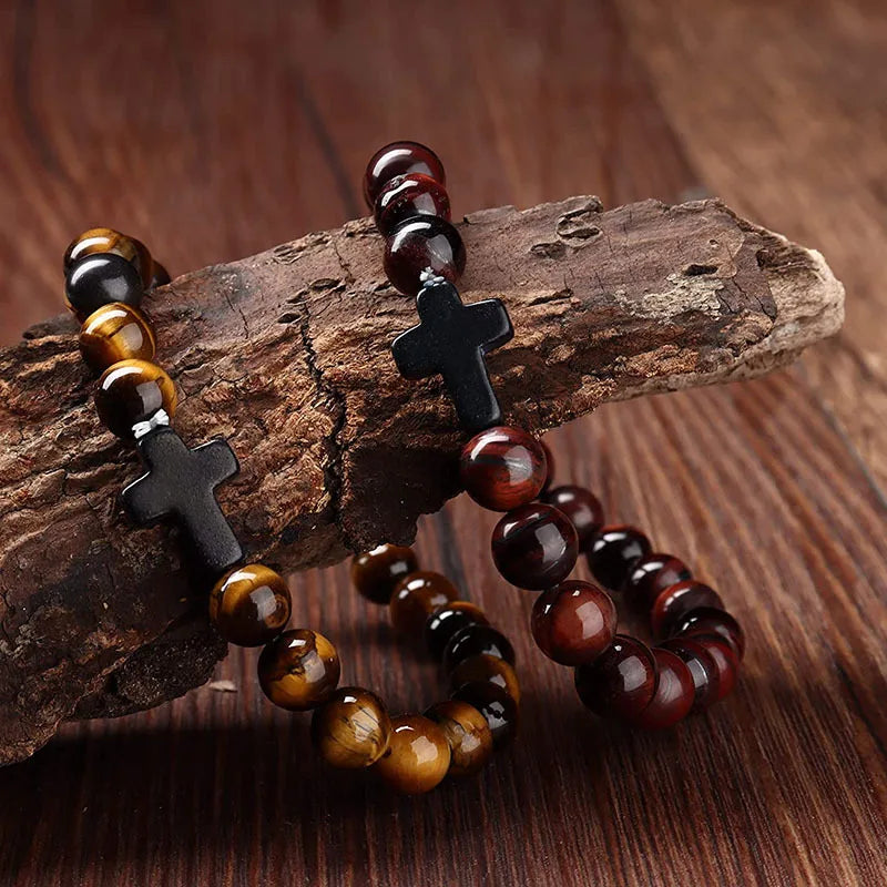 Tiger Eye Cross Bracelet