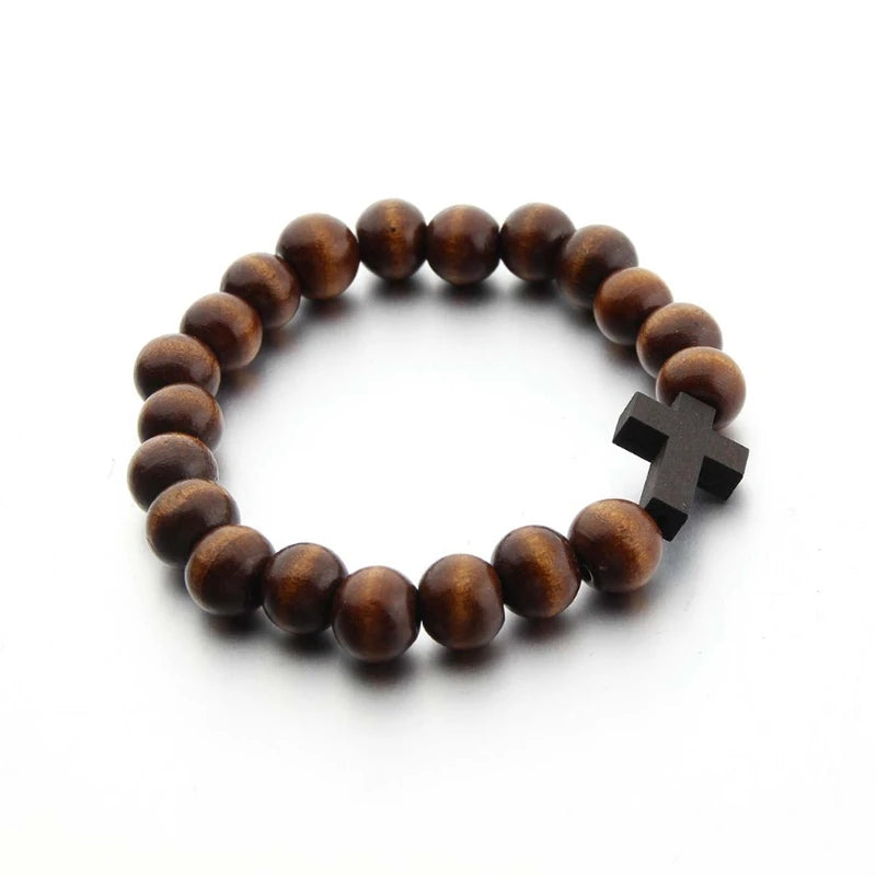 Wooden Cross Pendant Necklace Bracelet