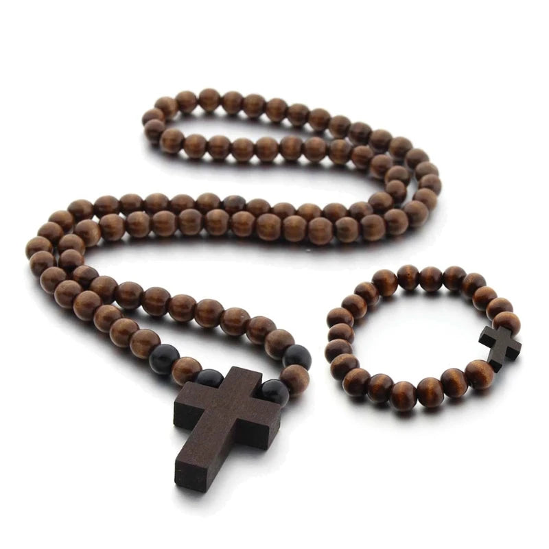 Natural Wooden Cross Pendant Necklace Bracelet, Used By God, Used By God Clothing, Christian Apparel, Christian Bracelets, Christian Necklace, Christian Jewelry, Christian Gift, Wood Bracelet, Cross Bracelet, Christian Prayer Beads, Religious Gift, Prayer Bracelet, Prayer Beds, Cross Necklace, Cros Crucifix Necklace, Men's Bracelet, Women's Bracelet, Men's Necklace, Women's Necklace, Elevated Faith, String Bracelets, black cross