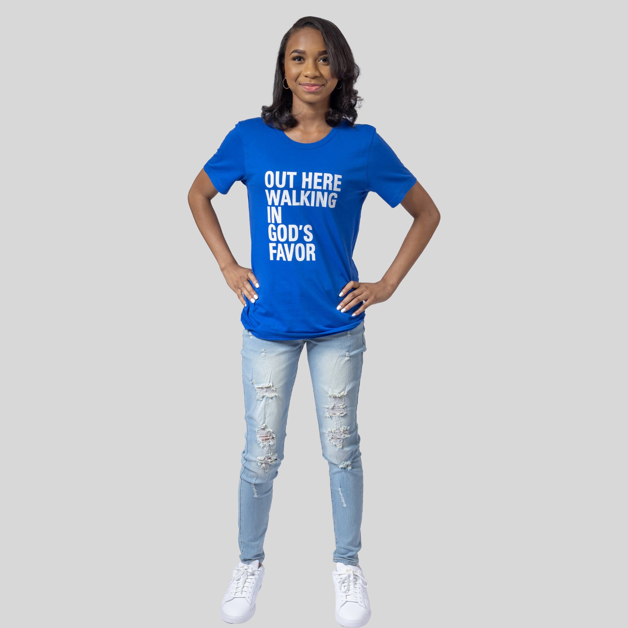 Walking In God's Favor Tee (Blue)