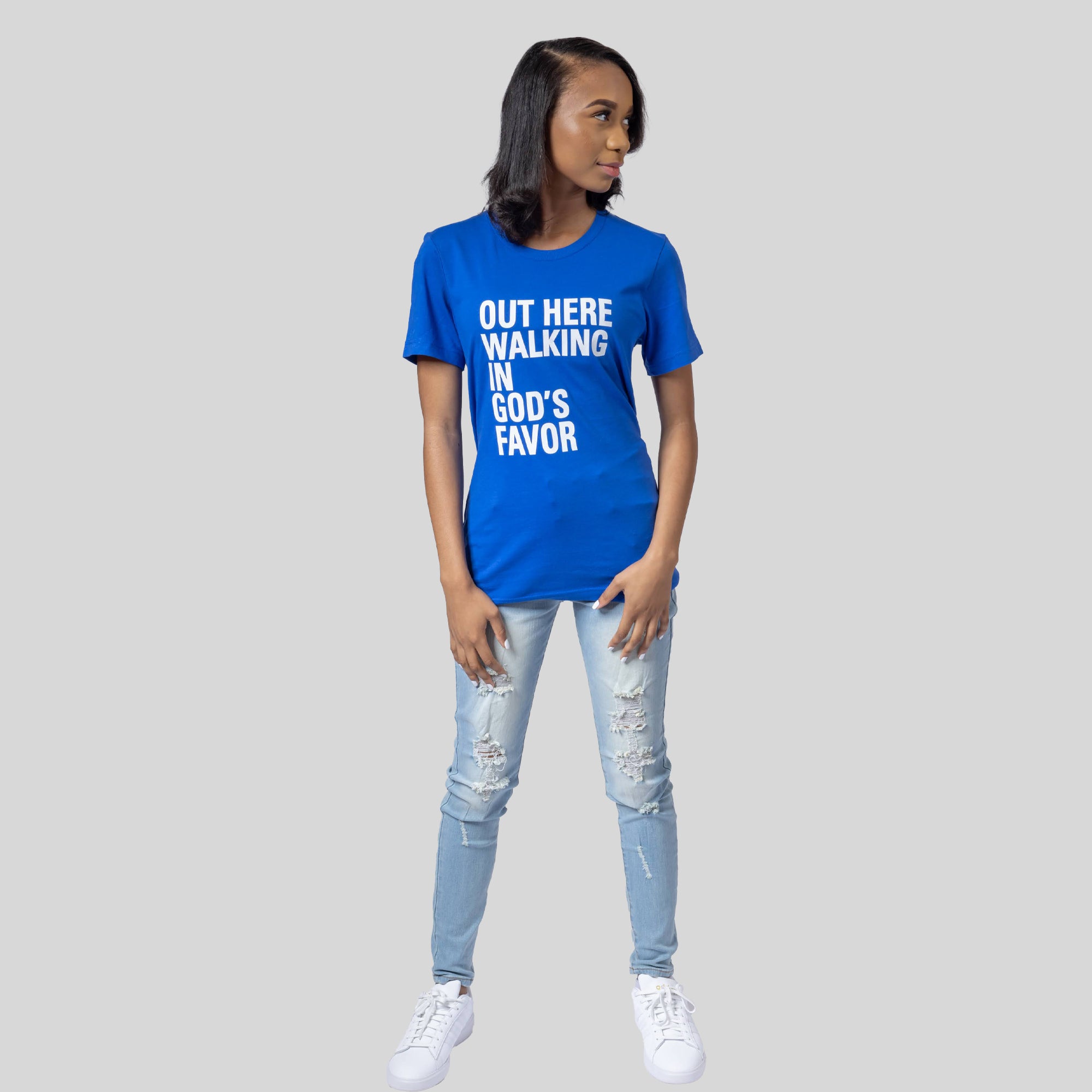Walking In God's Favor Tee (Blue)