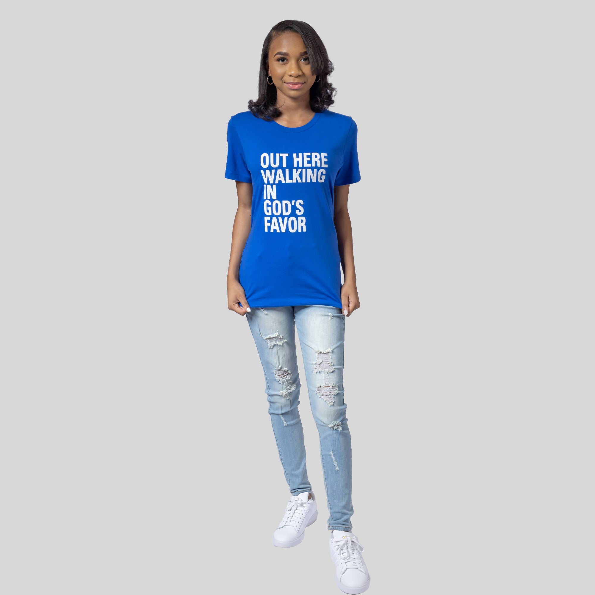 Walking In God's Favor Tee (Blue)