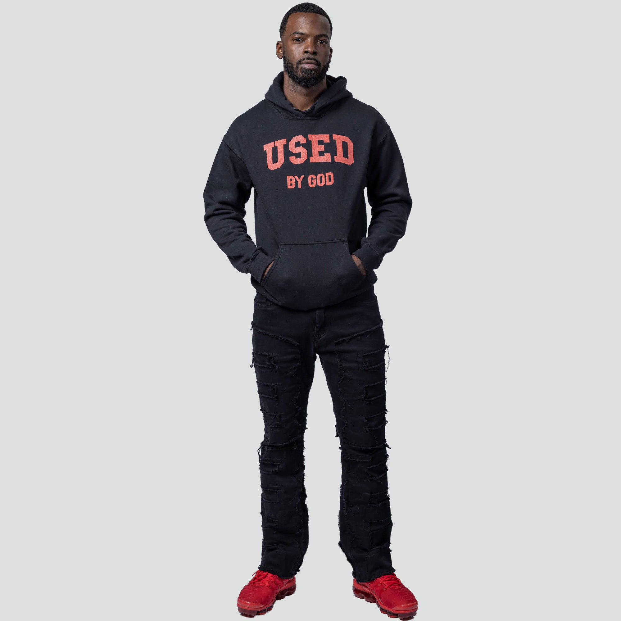 Used By God Collegiate Fire Hoodie