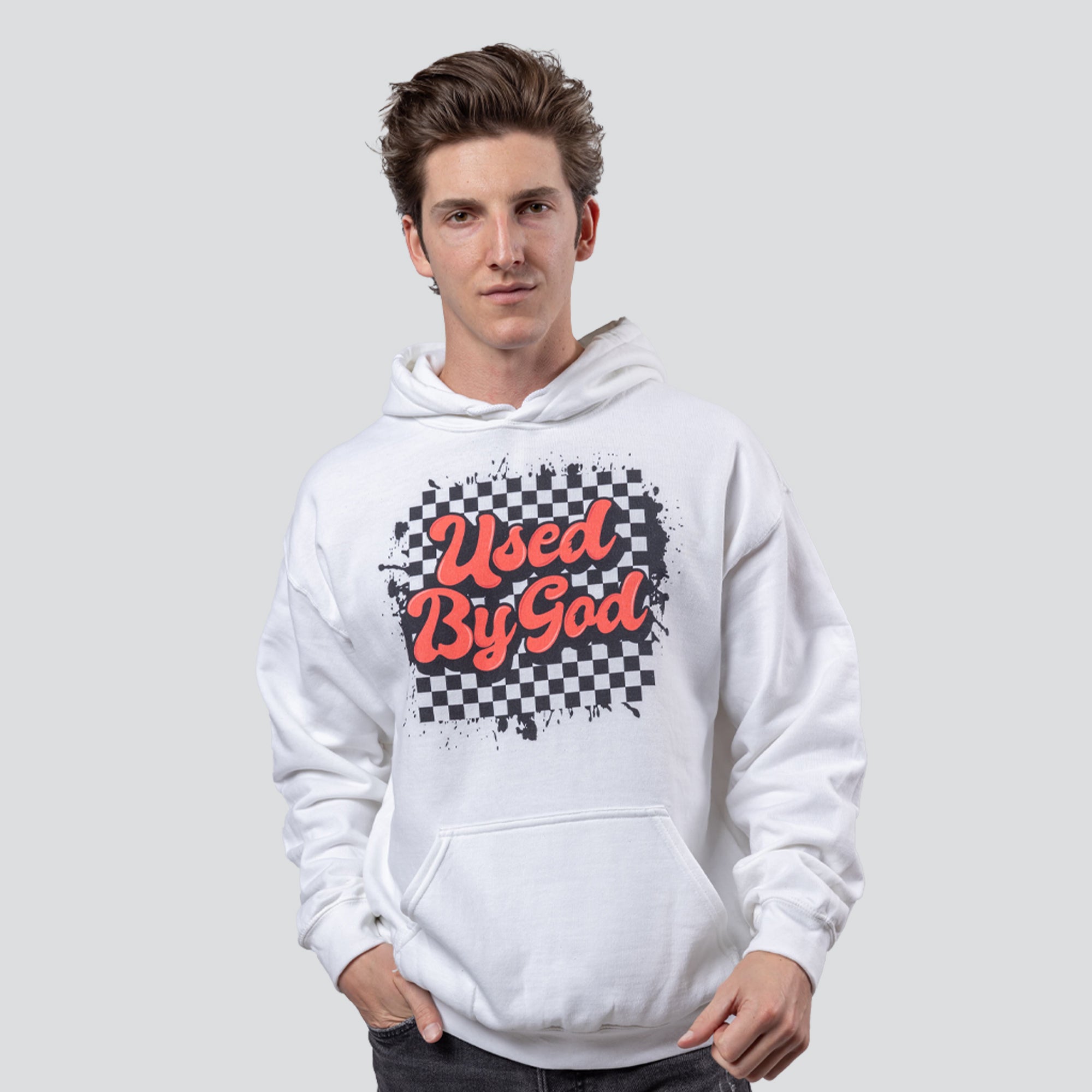 Used By God Checkerboard Hoodie
