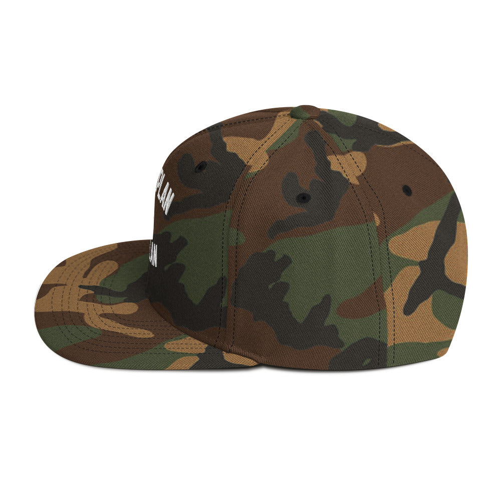 God's Plan My Plan Camo Snapback Hat (White)