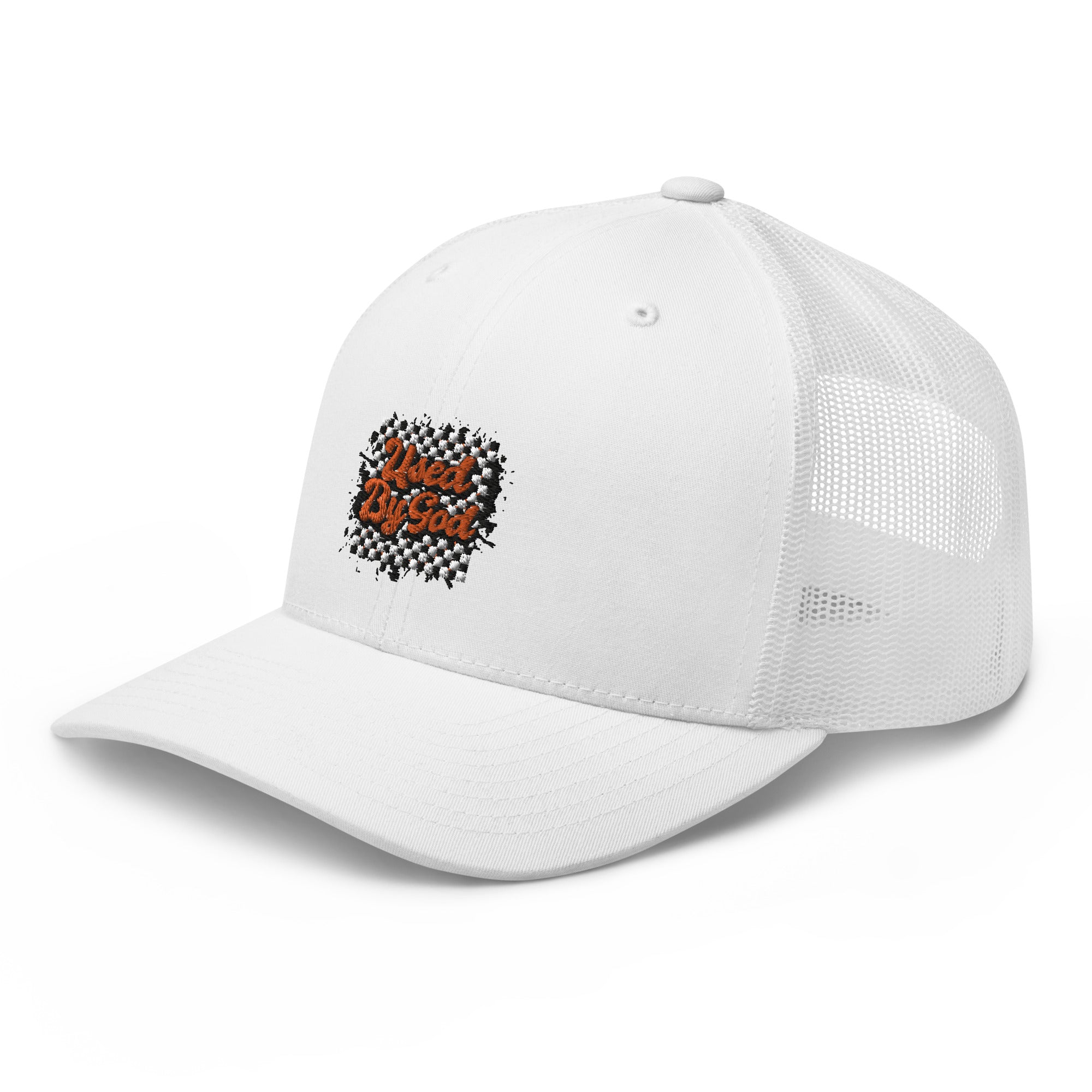 Used By God Checkerboard Trucker Cap
