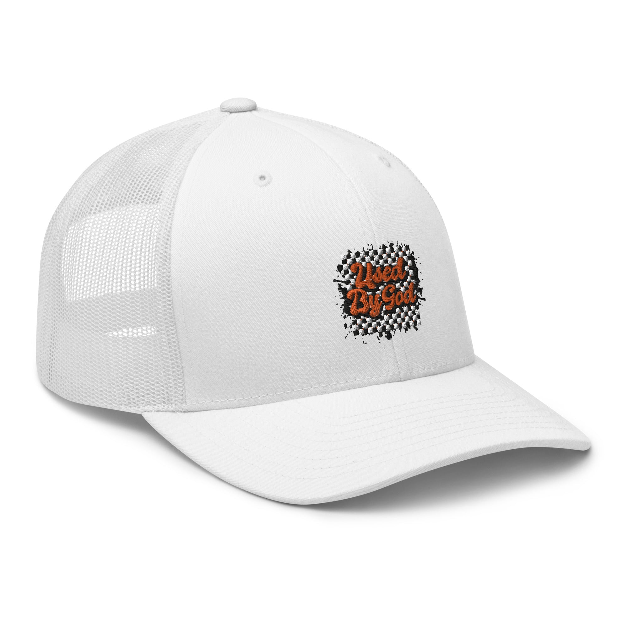 Used By God Checkerboard Trucker Cap