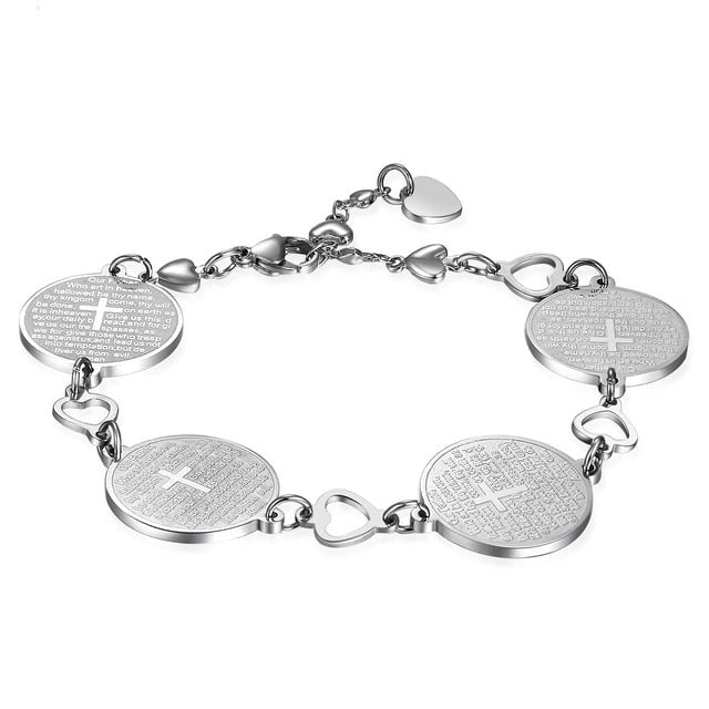 Lord's Prayer Cross Bracelet