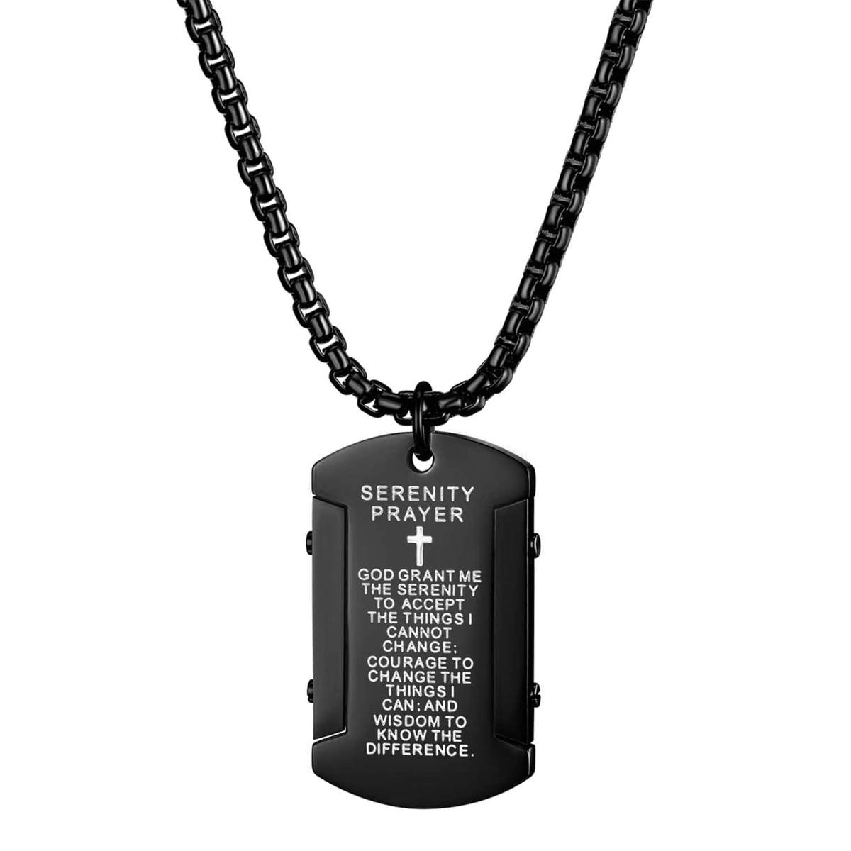 Serenity Prayer Cross Necklace