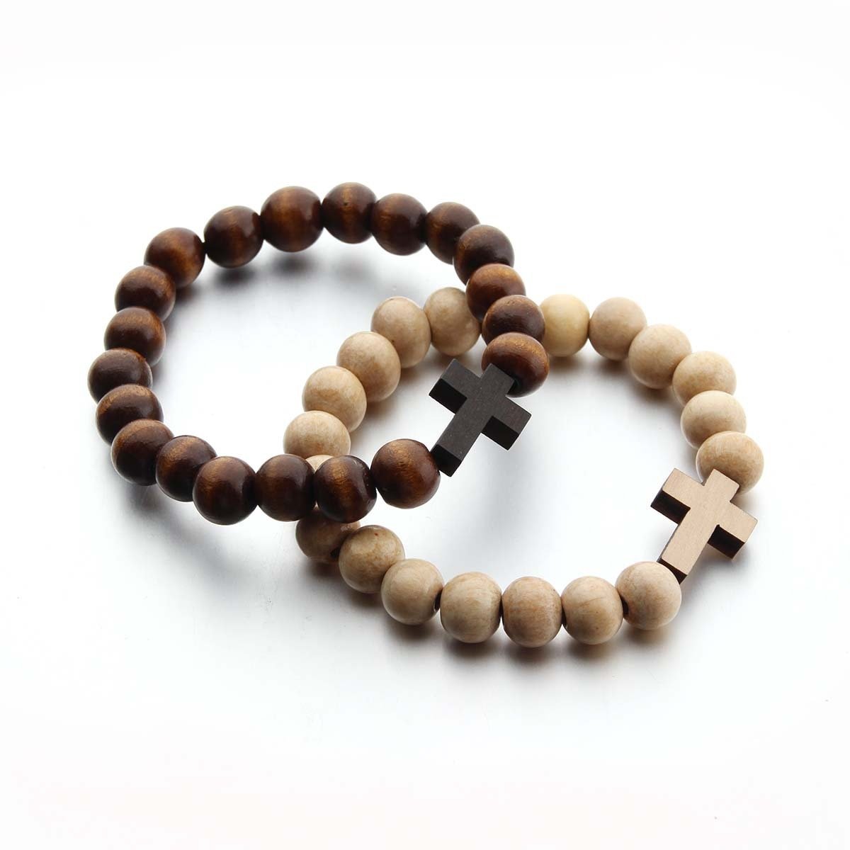 Natural Wooden Cross Pendant Necklace Bracelet